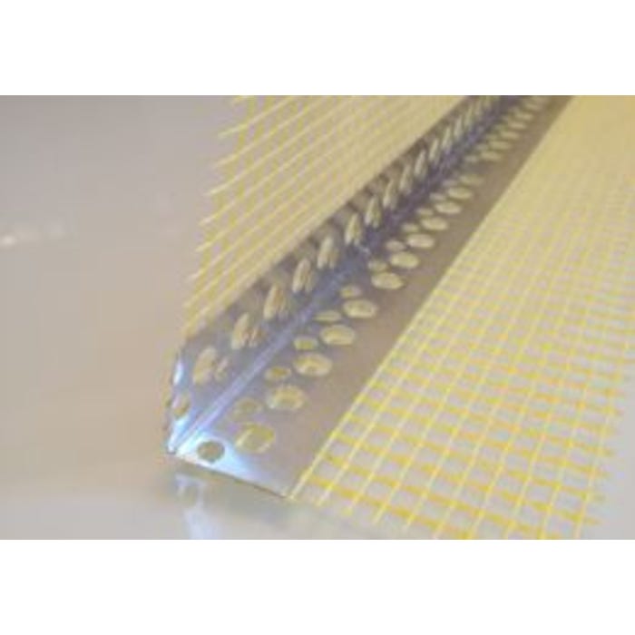 Narożnik aluminiowy z siatką, dł. 2,5 m 24x24x0,3 mm 10x10 cm perforowany