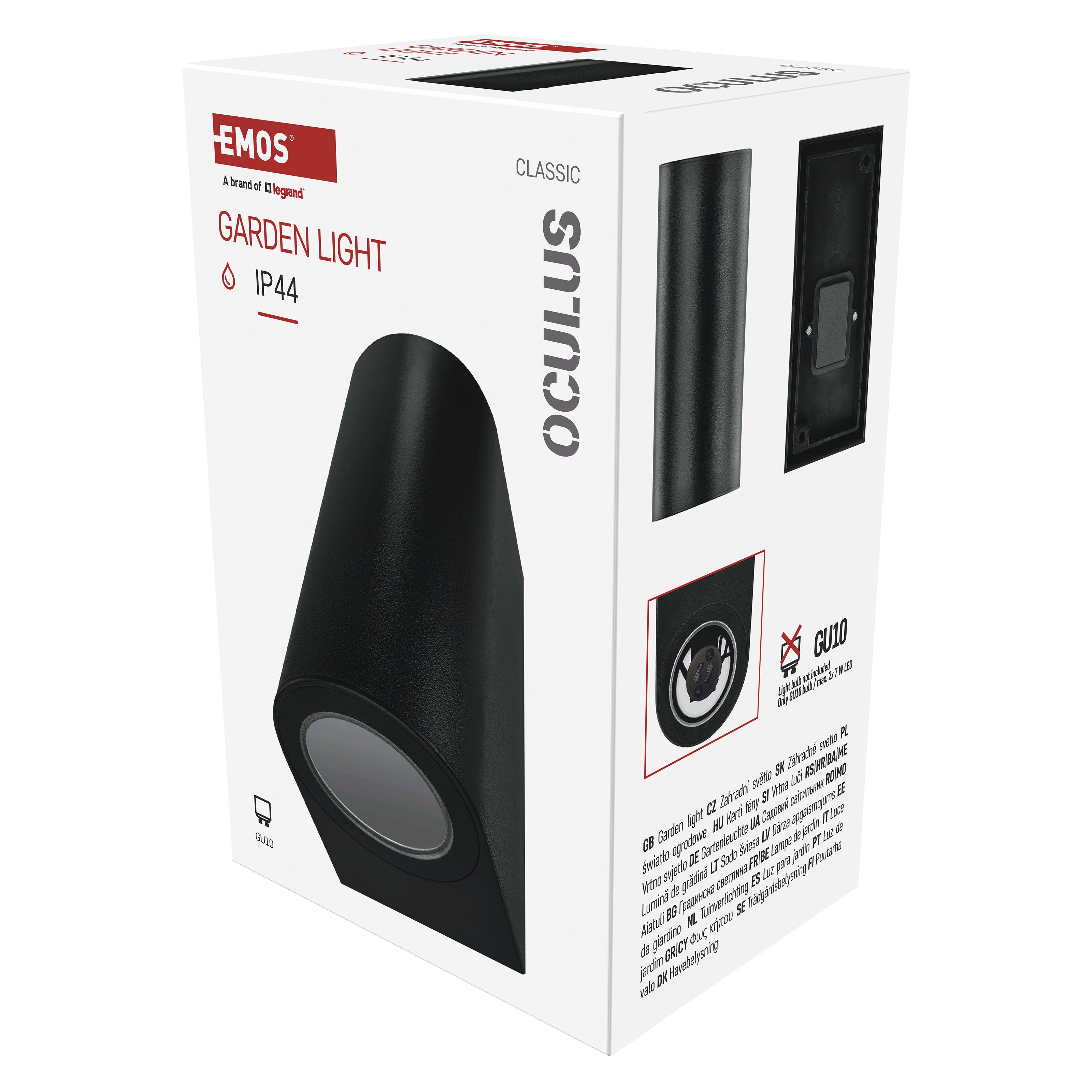 Oprawa naścienna Oculus 2xGU10 IP44 czarna 1