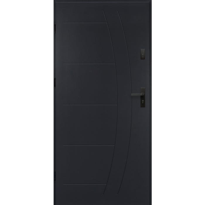 Drzwi stalowe LYON antracyt 80 prawe
