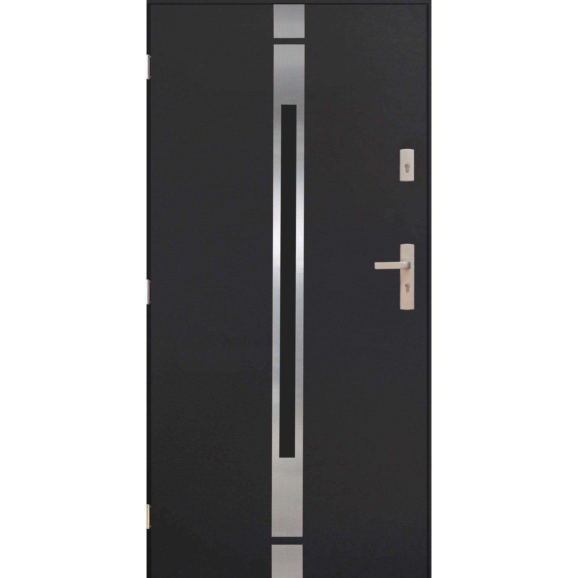 Drzwi zewnętrzne Kos 90 cm lewe inox antracyt 0