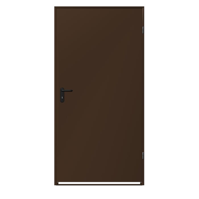 Drzwi techniczne zewnętrzne Zk Iso 80 cm, ocieplone styropianem, RAL 8028