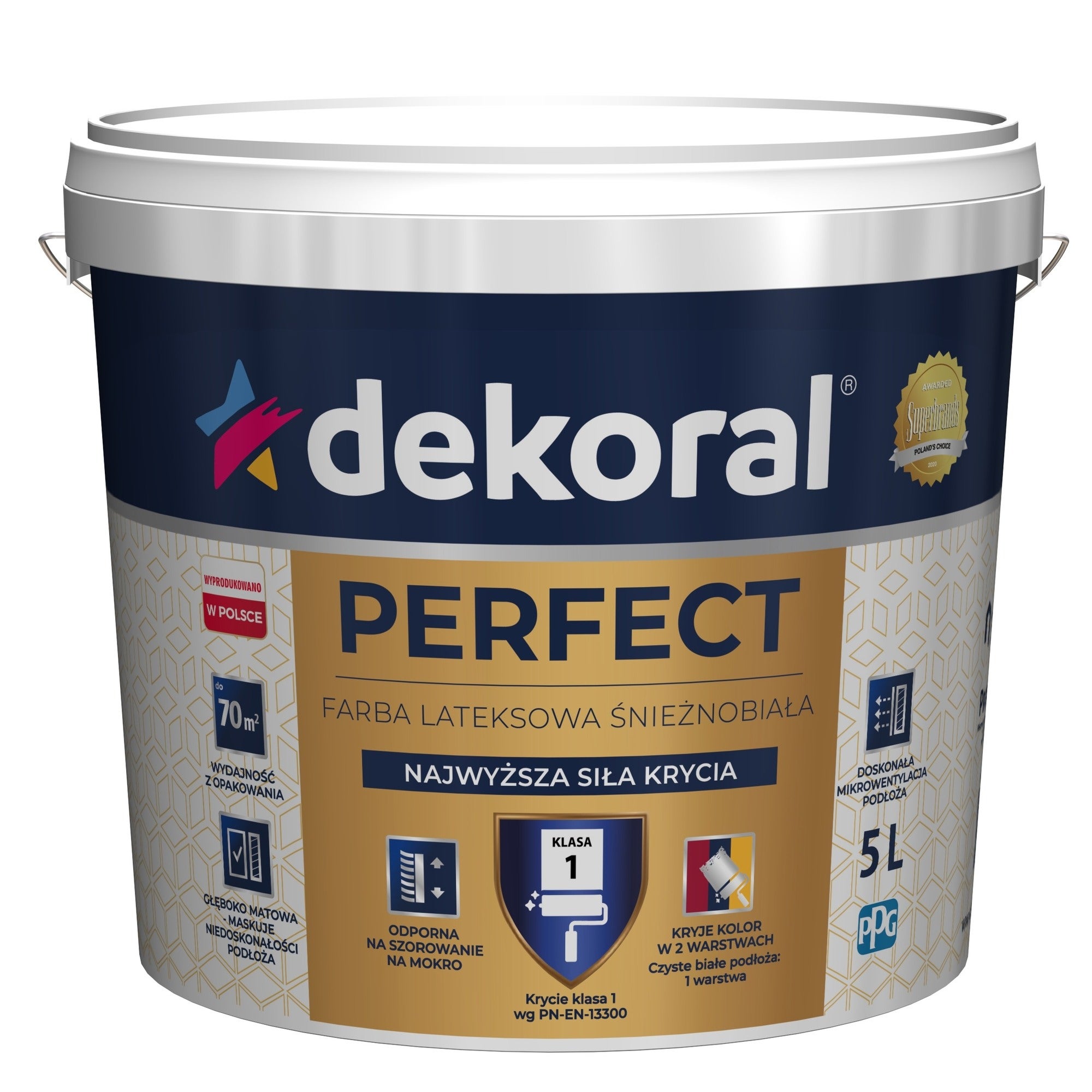 Farba Dekoral Perfect biała 5l 0