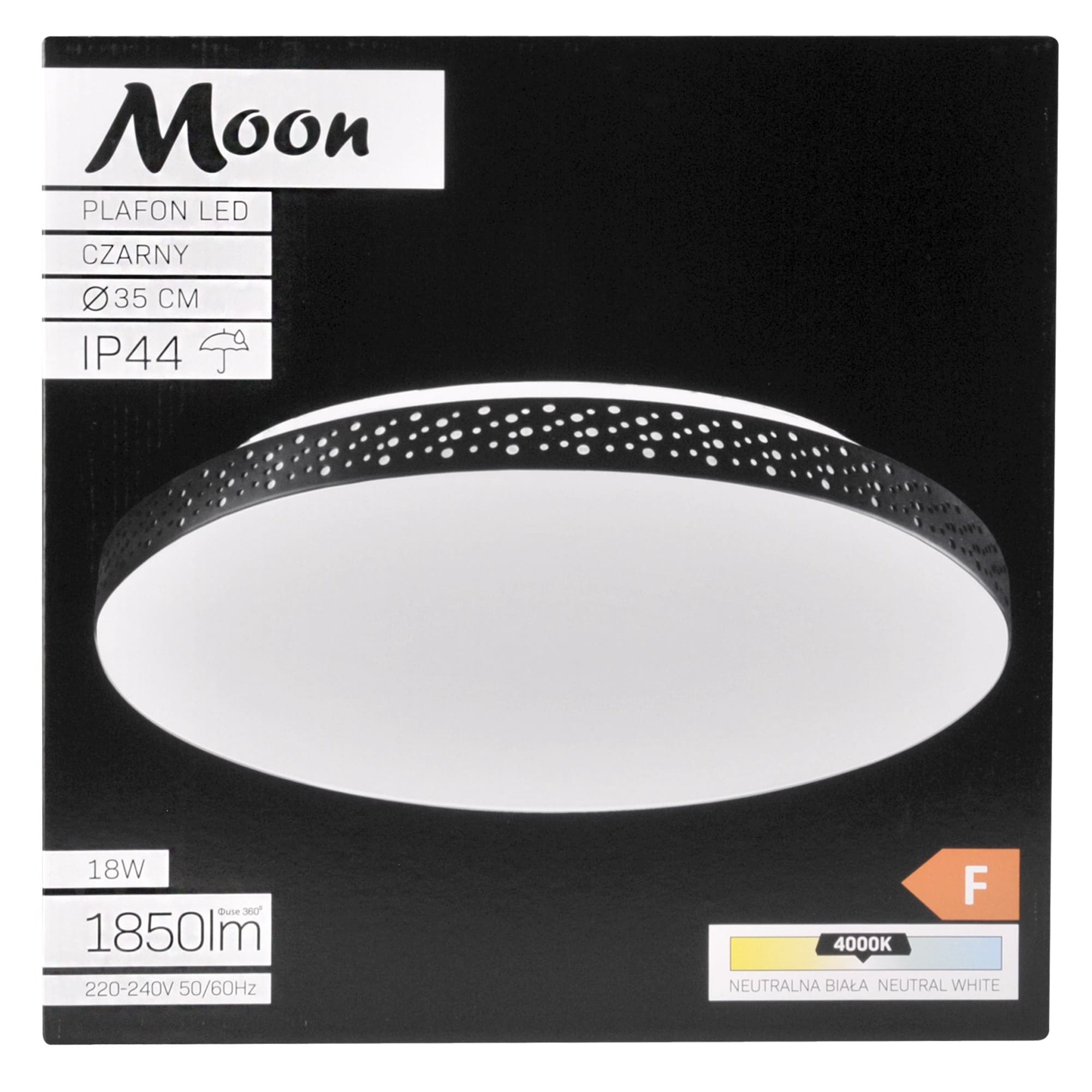 Plafon LED Moon 18W 1850 lm, czarny 6