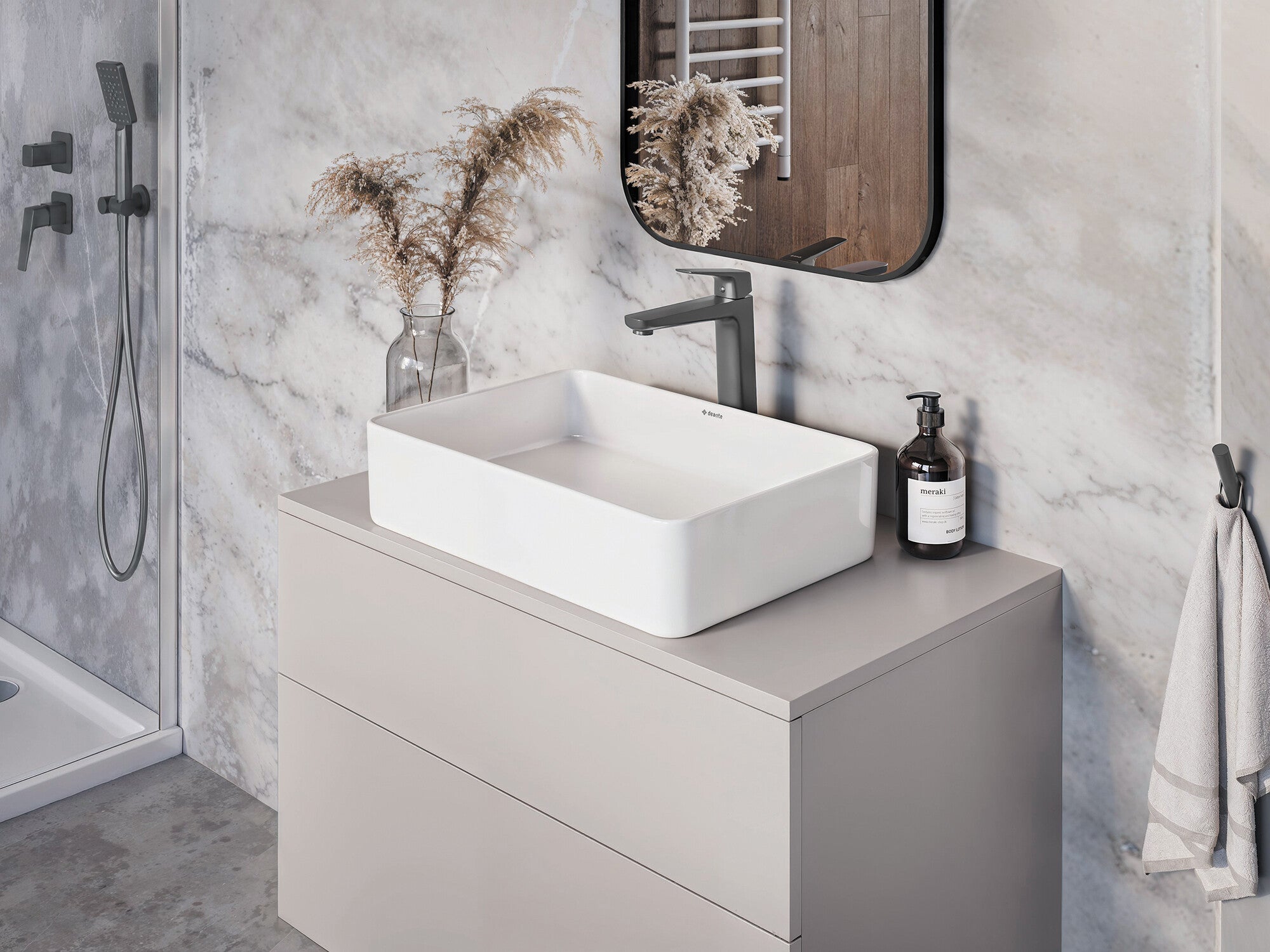 Bateria umywalkowa Blur wysoka titan 1