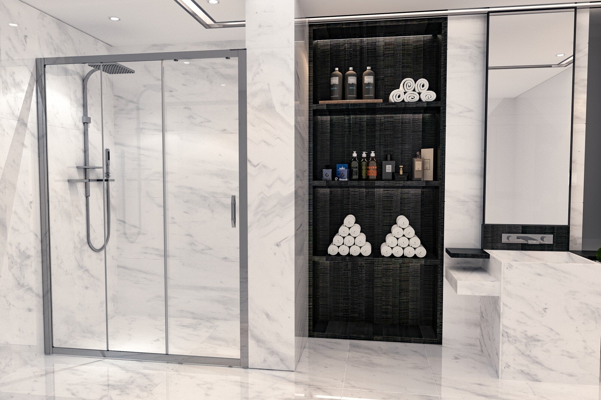 Drzwi prysznicowe Durasan Flexi zakres regulacji 105-140cm 1