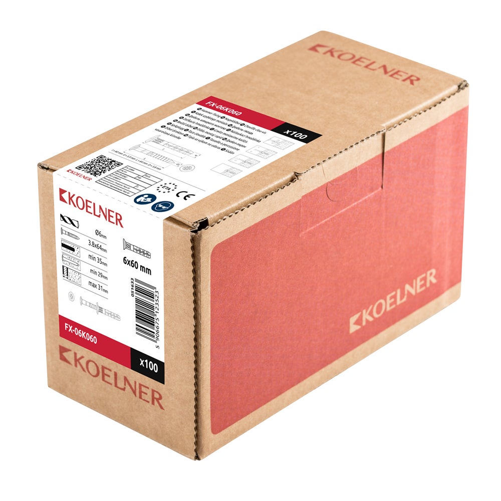 FX kołek szybkiego montażu 6x60 mm (100 szt.) 1