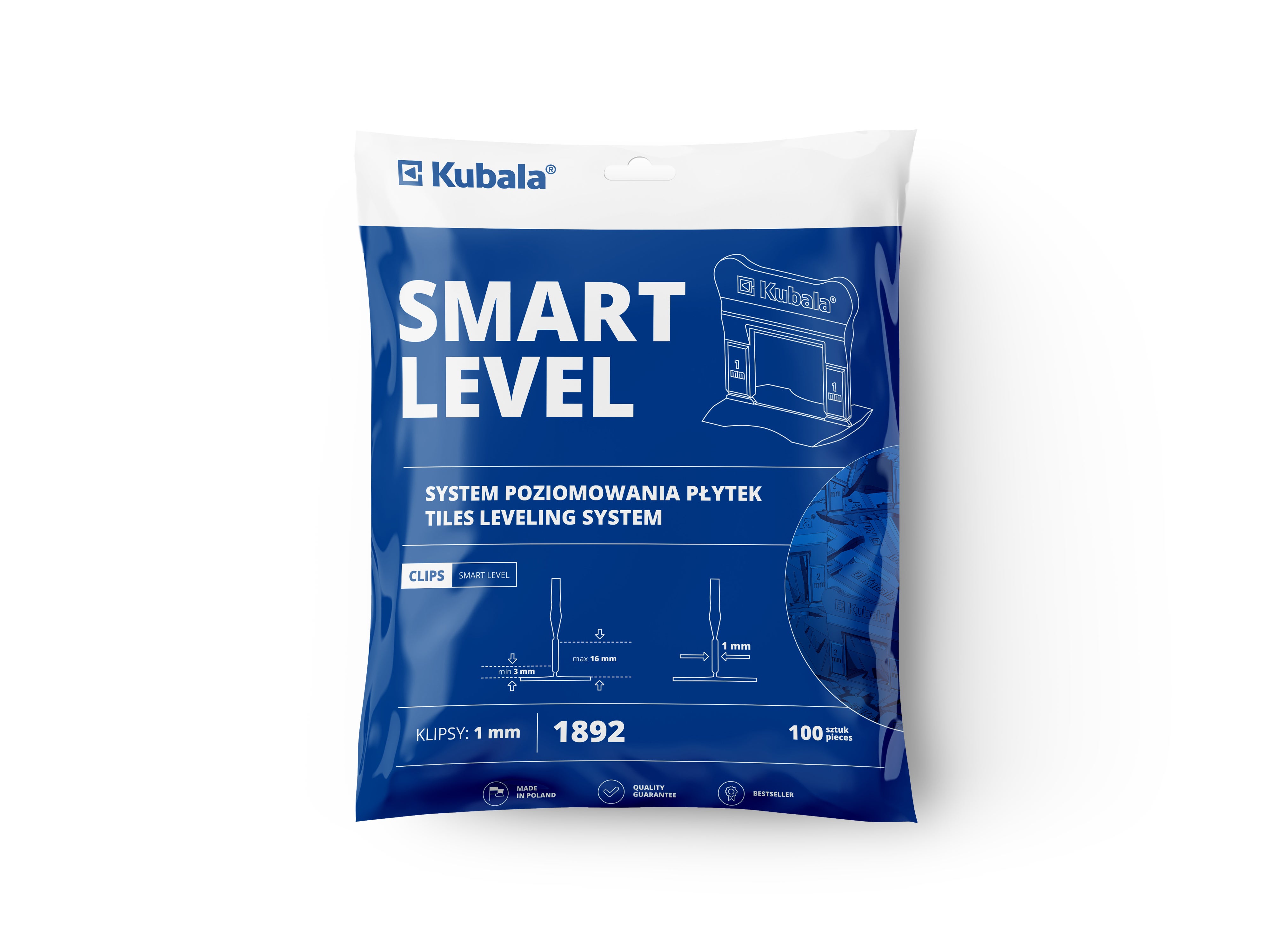 Klipsy Smart Level Kubala 1 mm, 100 szt. 1
