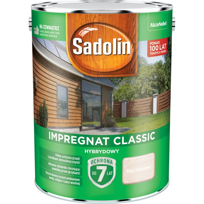 Impregnat hybrydowy Sadolin Classic biały kremowy 4,5l