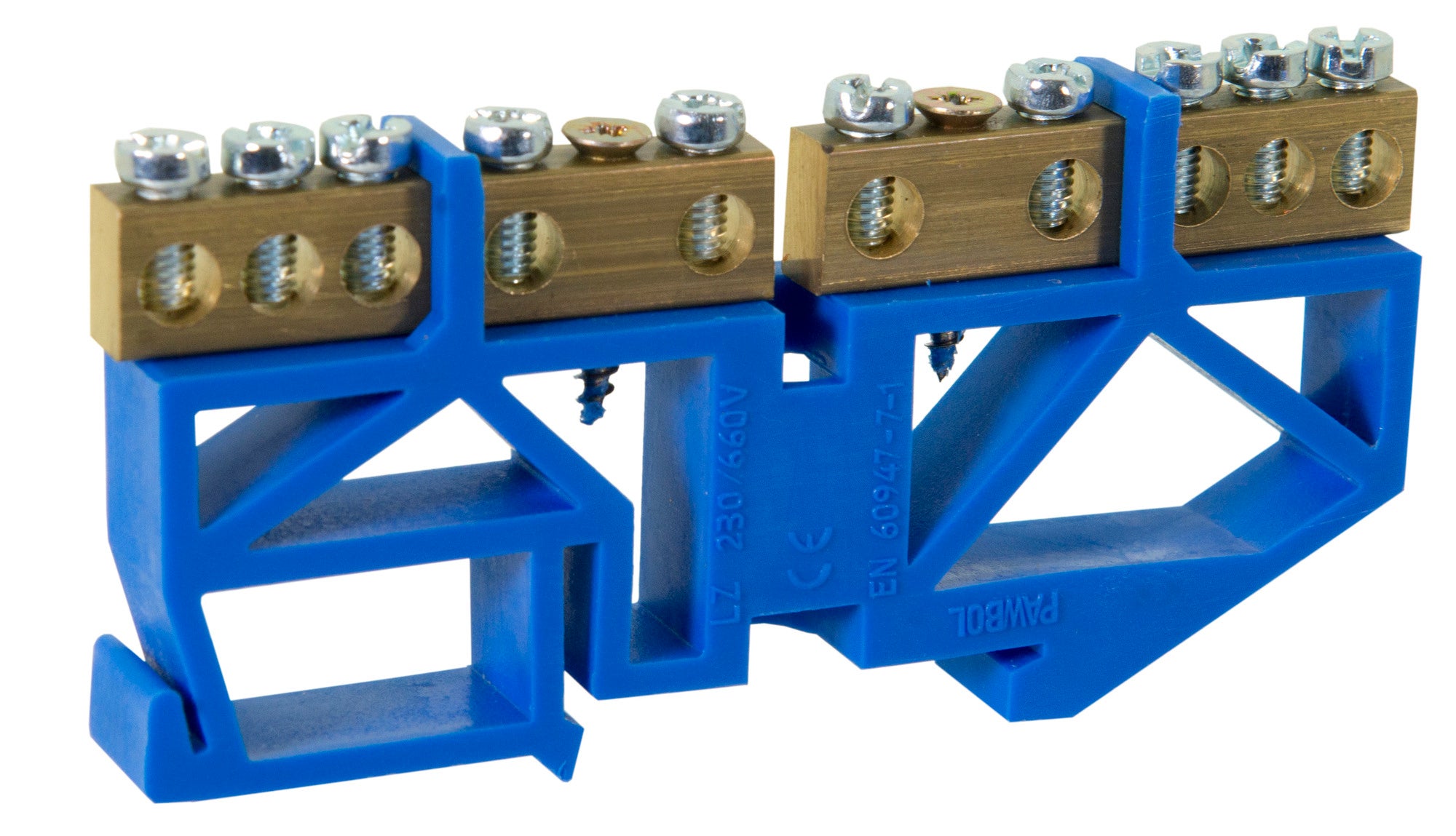 Listwa zaciskowa dzielona LZ 2x5 niebieska TH35 E.4134 Pawbol 1