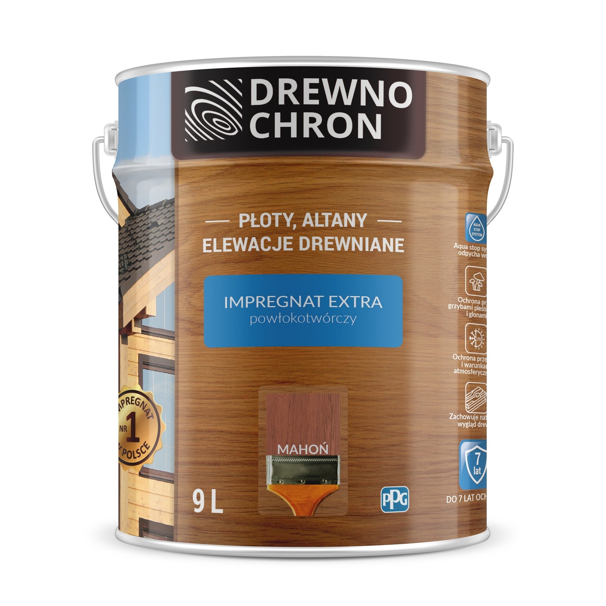 Impregnat Drewnochron Extra mahoń 9l 1