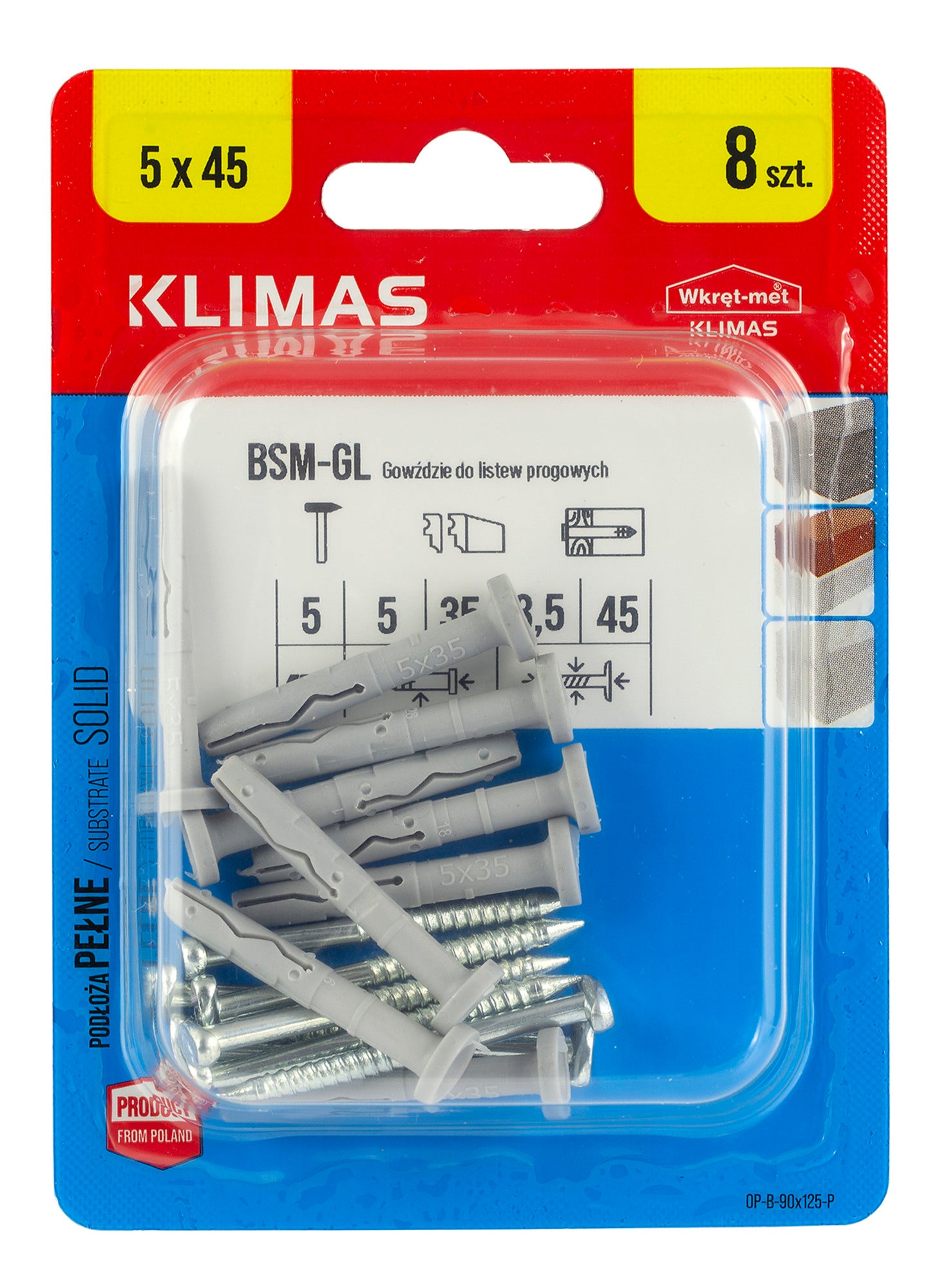 Kołek do listew progowych 5x45 mm (8 szt.)