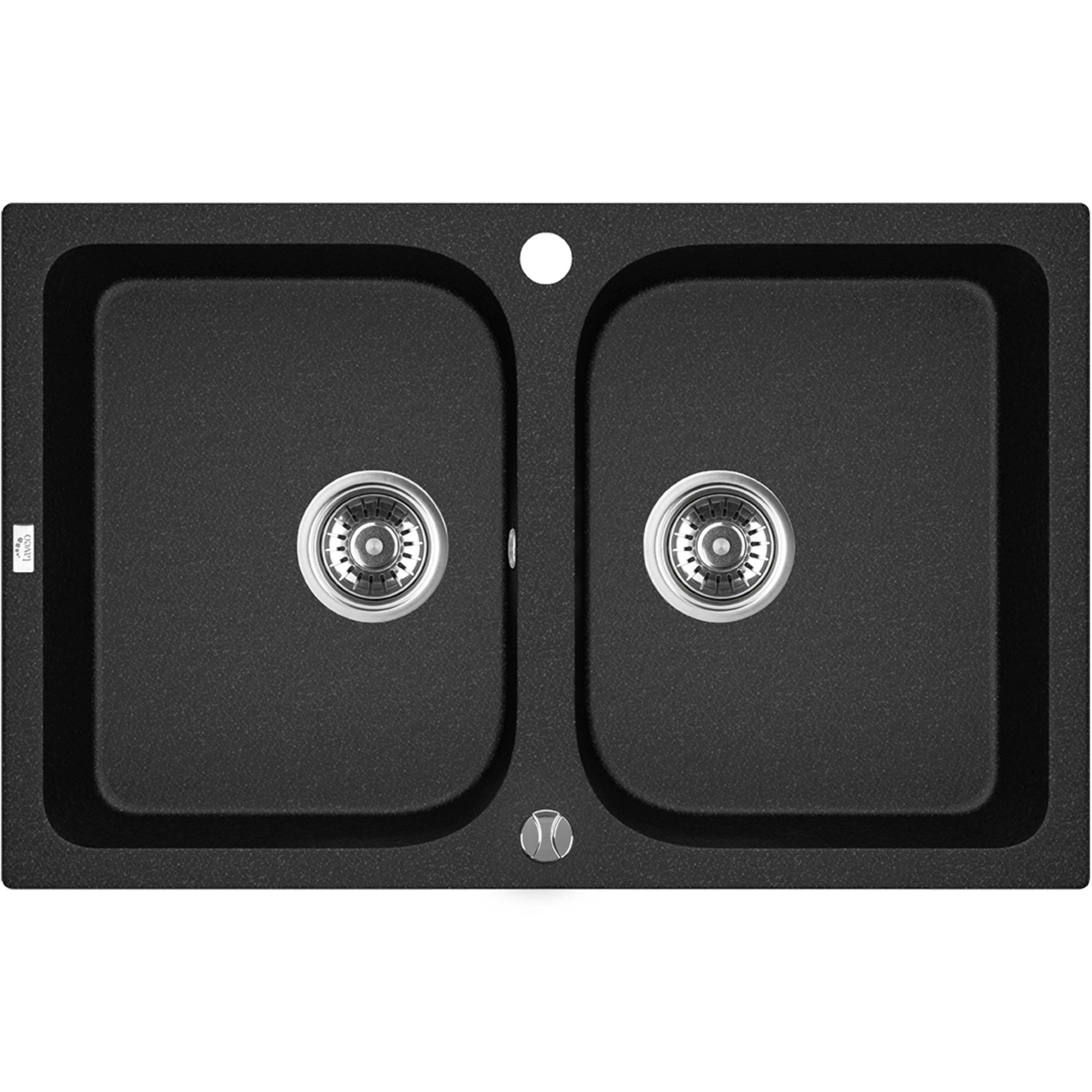 Zlew granitowy Celia 48 x 79 cm czarny 0