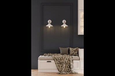 Oprawa ścienna LORET+ z włącznikiem 1x E27, biały, średnica 20,6cm, materiał metal 2