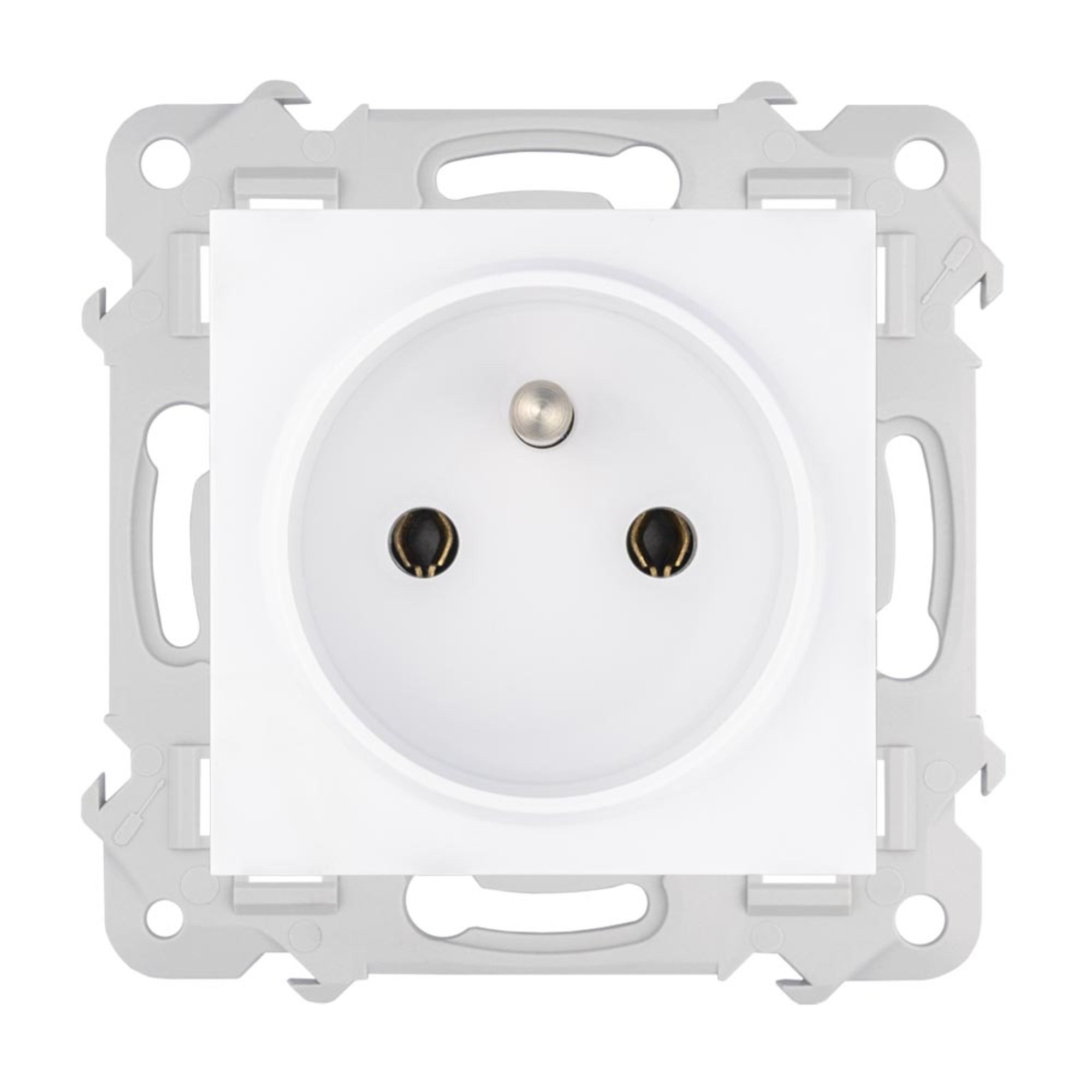 Bella biały gniazdo pojedyncze z uziemieniem