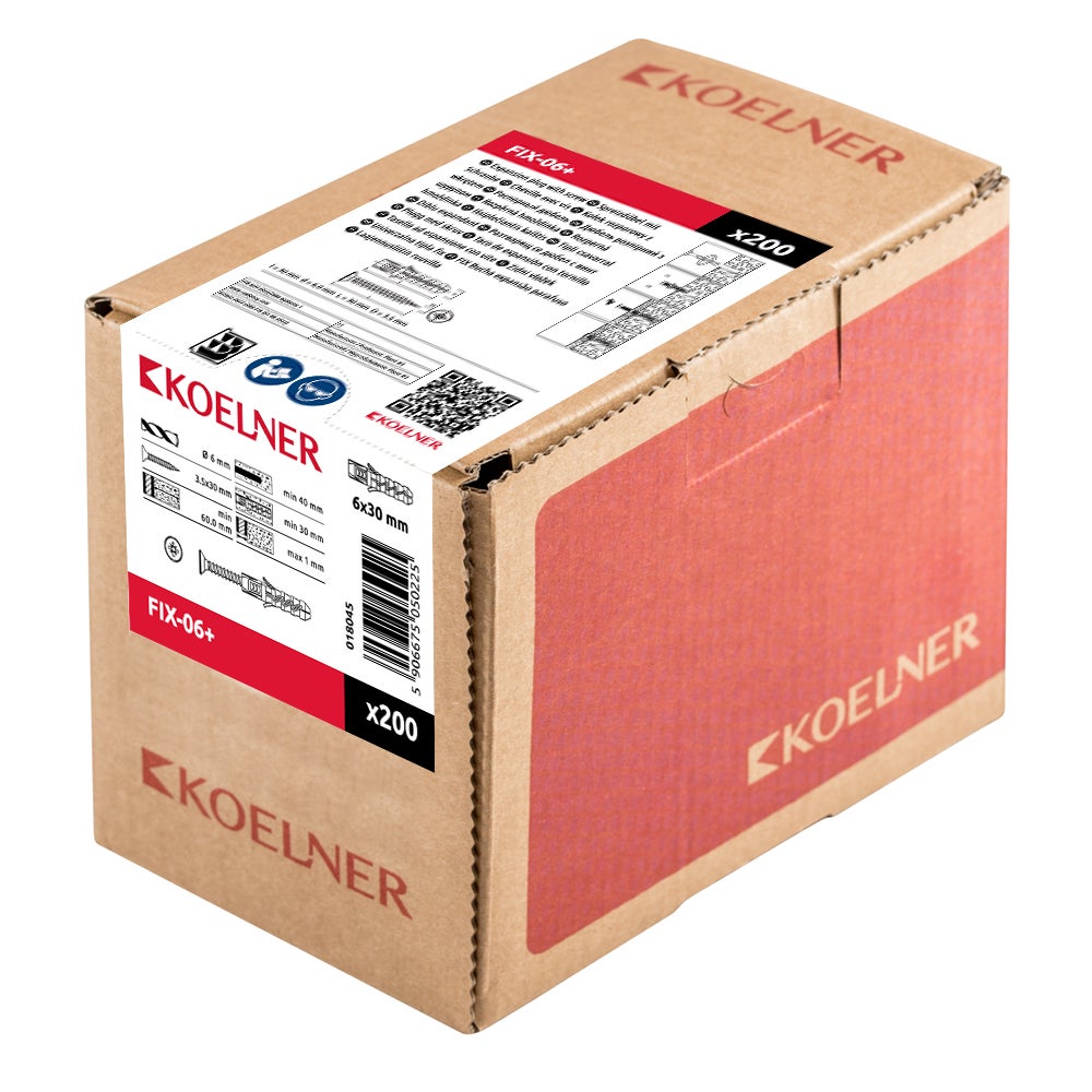 Kołek rozporowy FIX fi 6 wkrętem 3.5x30 mm (200 szt.) 1