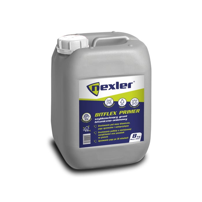 Grunt bitumiczno-anionowy Nexler Bitflex Primer 8 kg, szybkoschnący