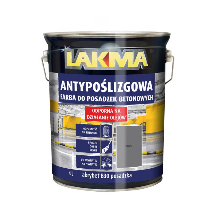 Farba do posadzek betonowych Akrybet B30 szary 4l