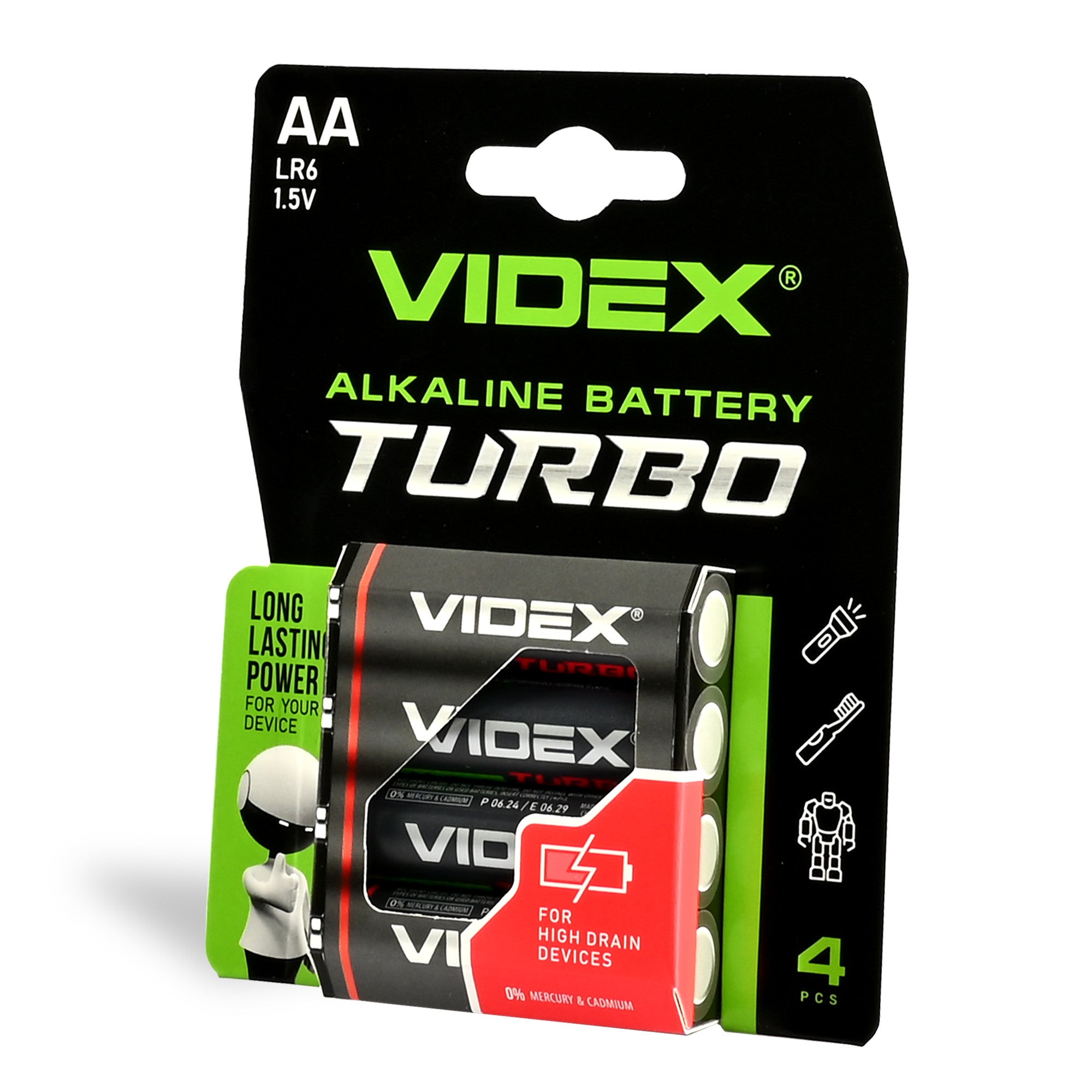 Bateria alkaliczna Turbo Videx LR6 (AA) 1,5V 4szt