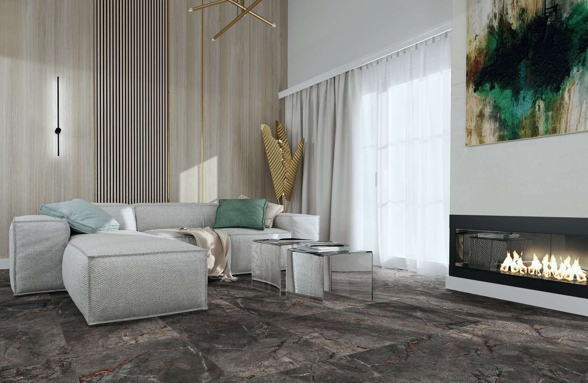 Gres szkliwiony Zorani Nero Carving 60x120 cm 2.16 m2 6