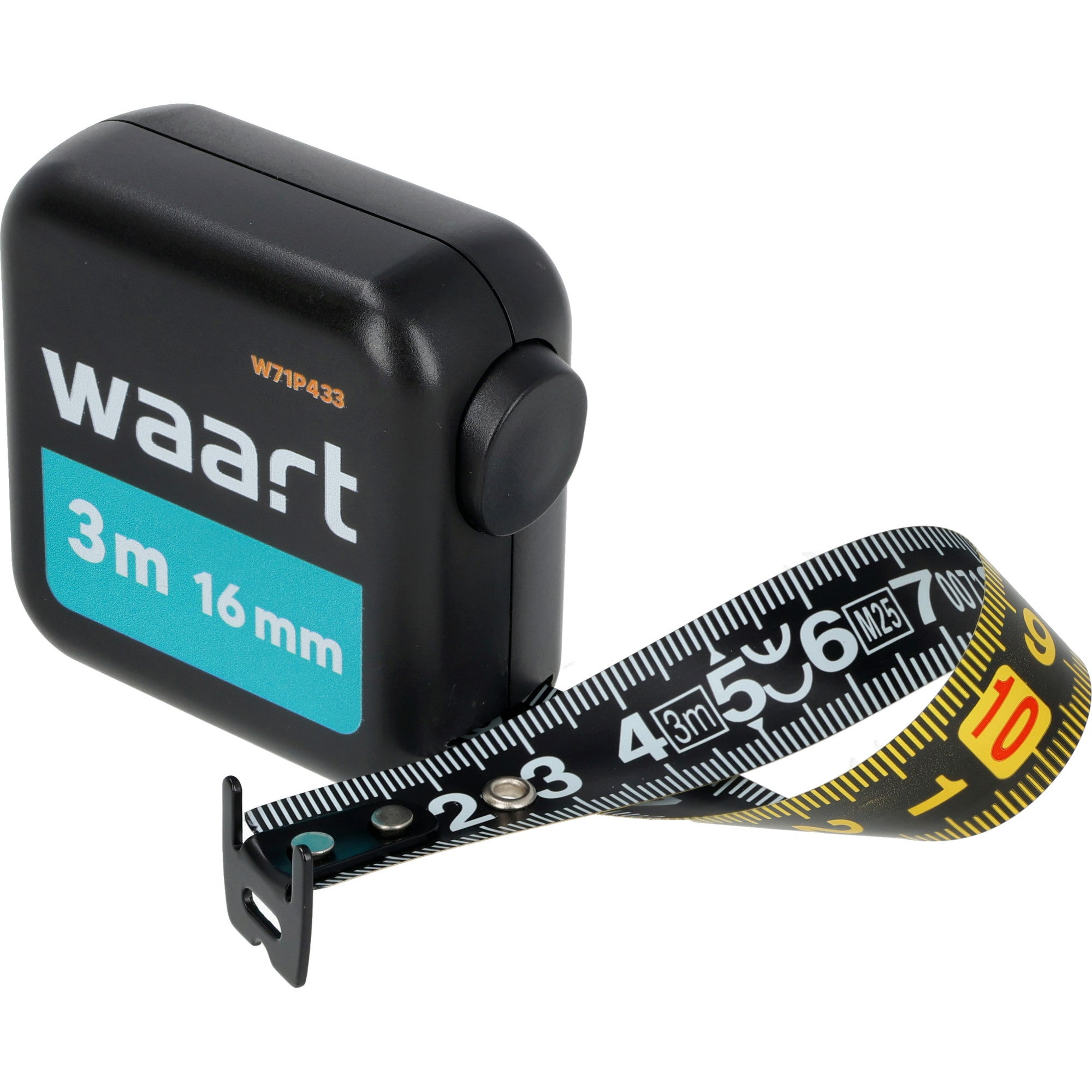 Miara zwijana stalowa, długość: 3 m, szerokość: 16 mm, dwustronna (autostop) - WAART 1