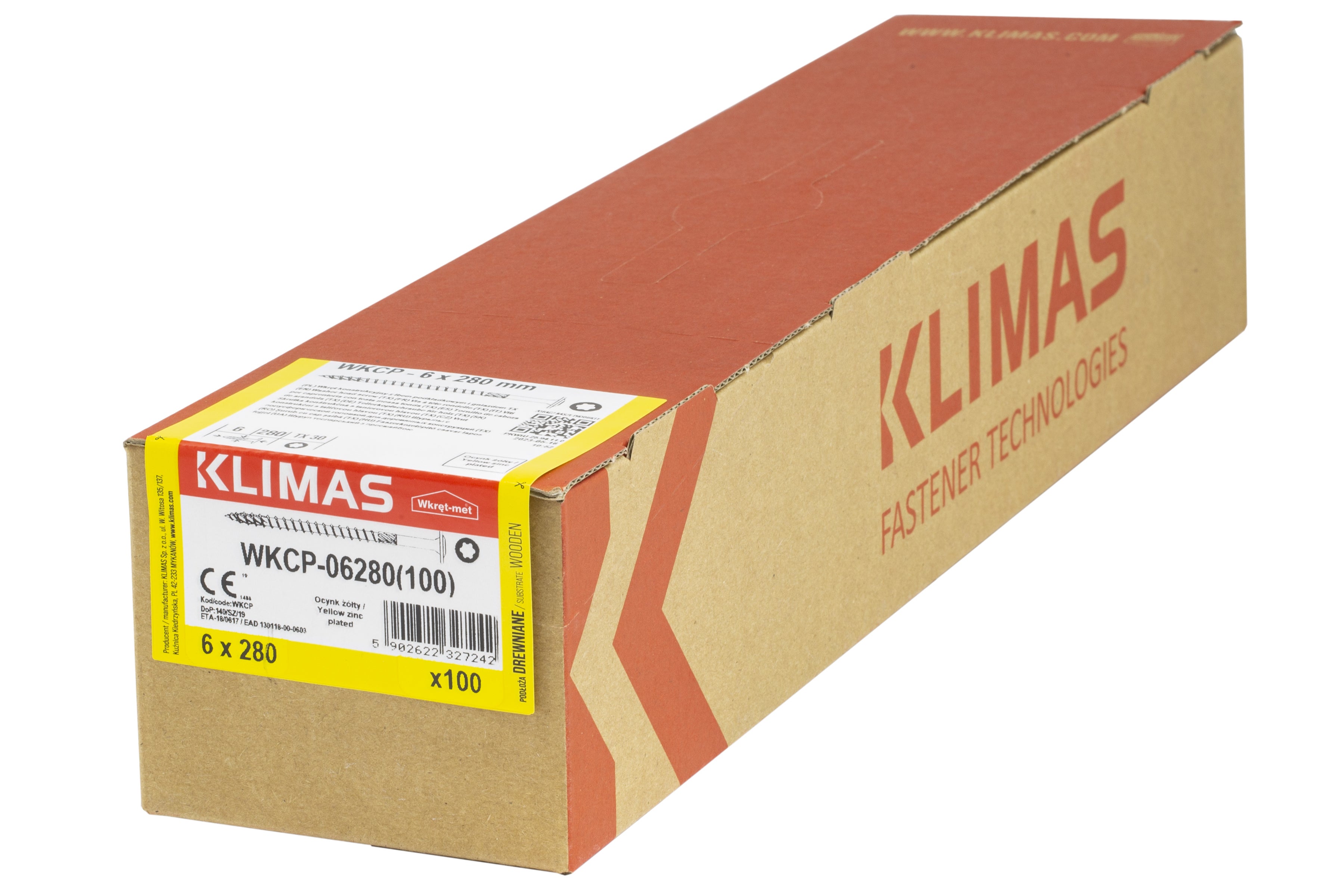 Wkręt do łączników ciesielskich z łbem talerzykowym 6x280 mm (waga) 1