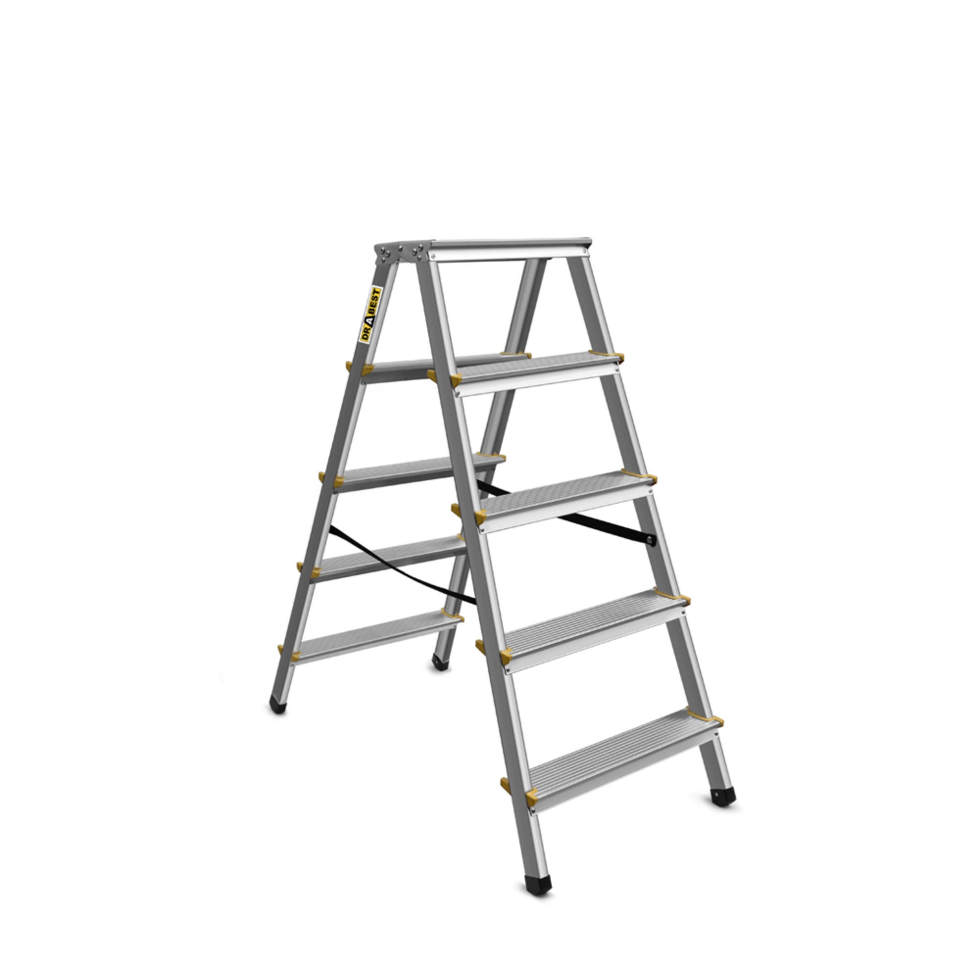 Drabina aluminiowa dwustronna 2x5 stopnie nośność 150 kg