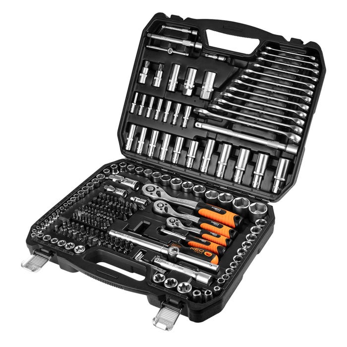 Zestaw kluczy nasadowych 1/2", 3/8", 1/4" 10-216 NEO, 216 szt.