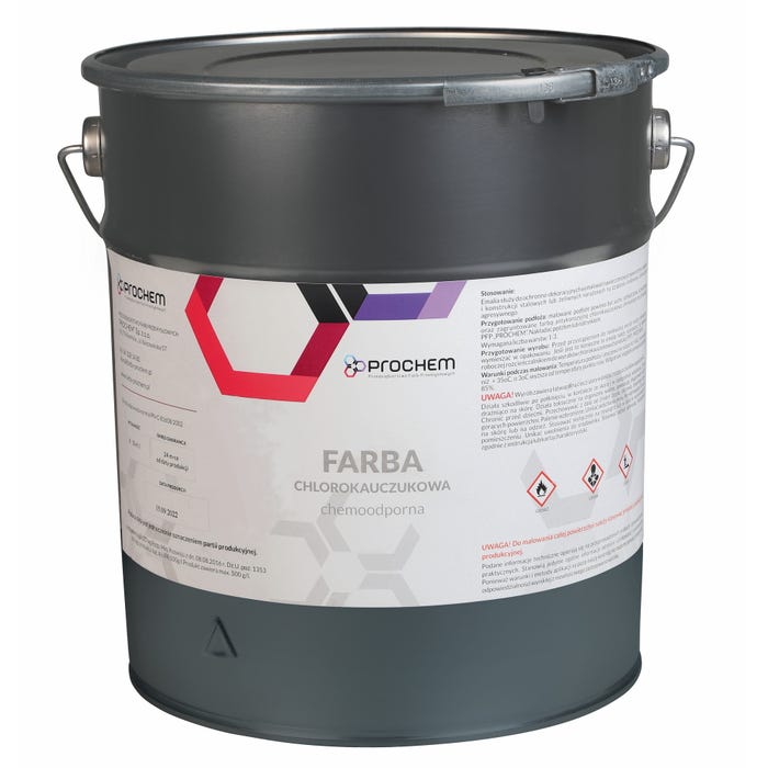 Farba chlorokauczukowa chemoodporna szara 20L