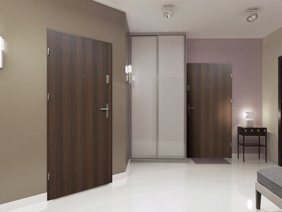 Drzwi wejściowe wewnątrzlokalowe Dioryt 90 cm lewe orzech premium 1