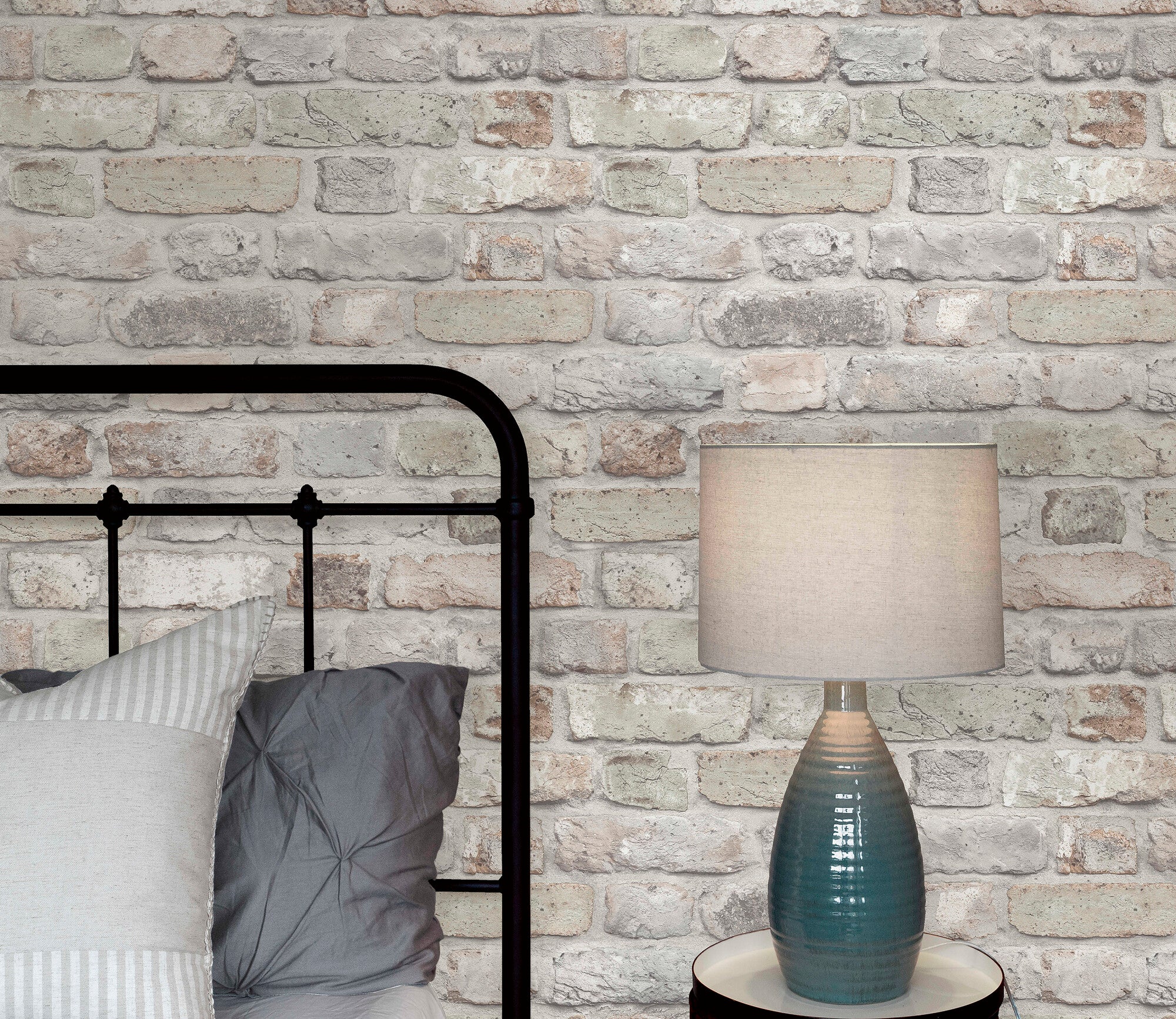 Tapeta winylowa na fizelinie rustic brick - szara cegła 1