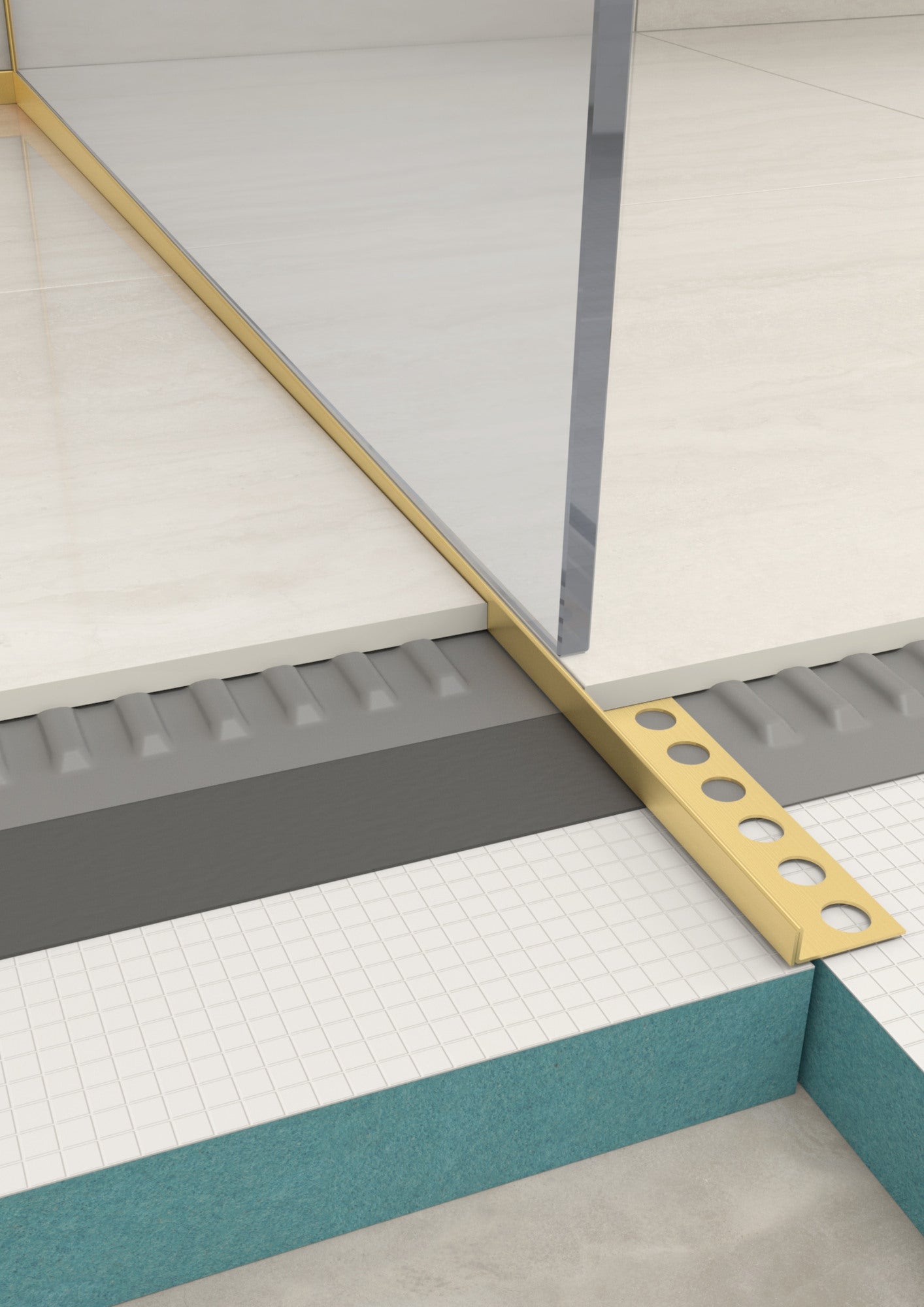 Listwa spadkowa podłogowa prawa 120 cm złota 2