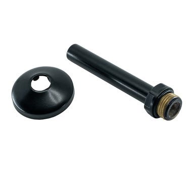 Rurka podłączeniowa z rozetą 15x1 G1/2", dł. 110 mm, czarna matowa