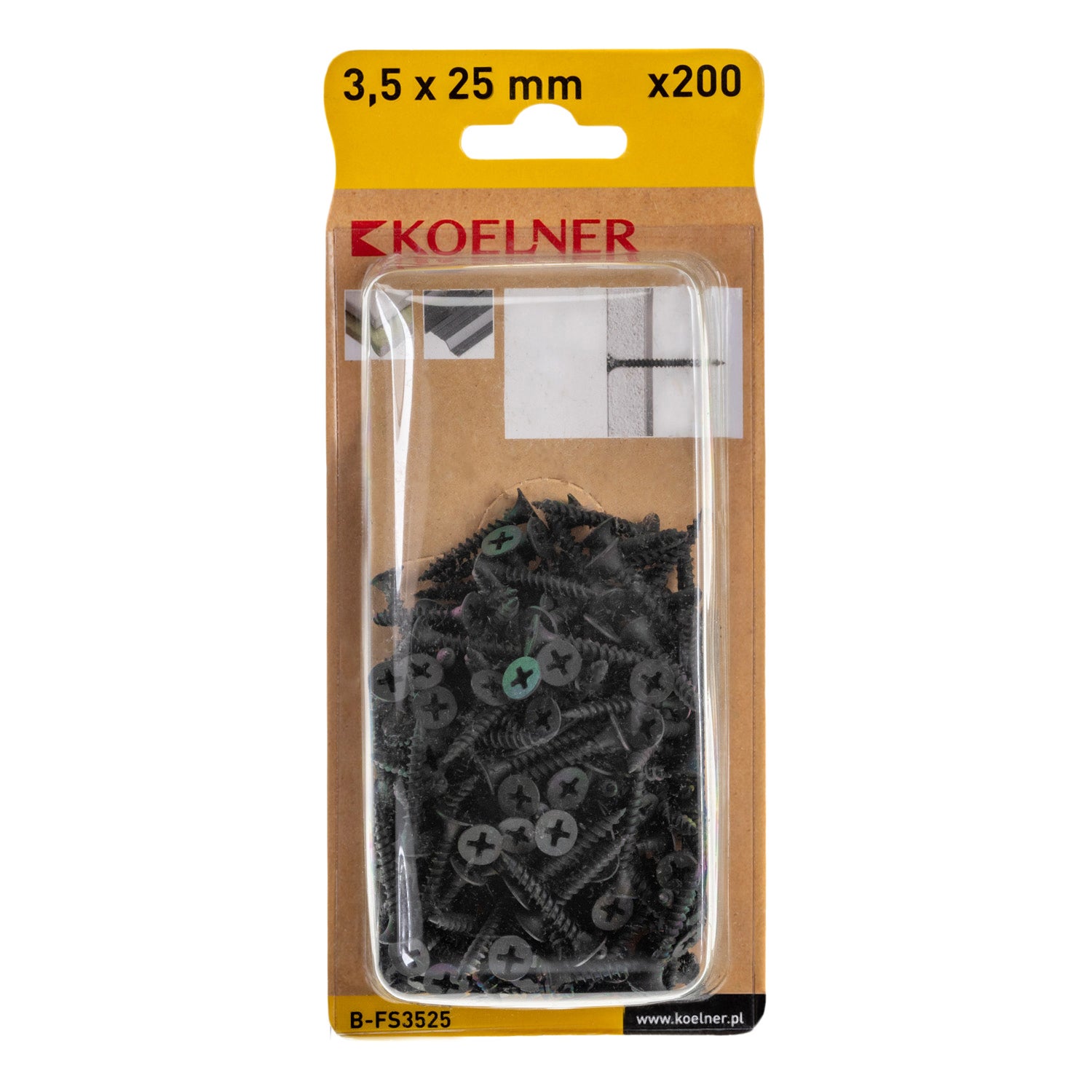 Wkręt do płyt G/K 3.5x25 mm z gwintem do stali (200 szt.) 1