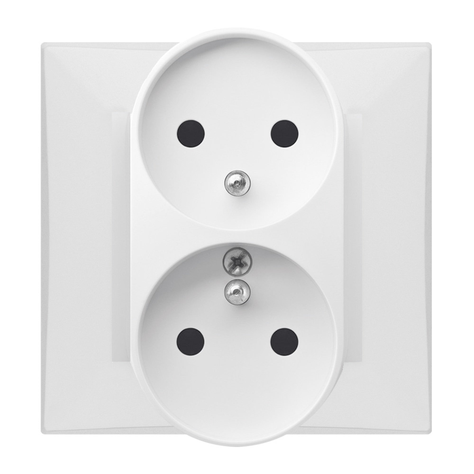Elektroplast Lorente biały gniazdo podwójne z uziemieniem z ramką 1