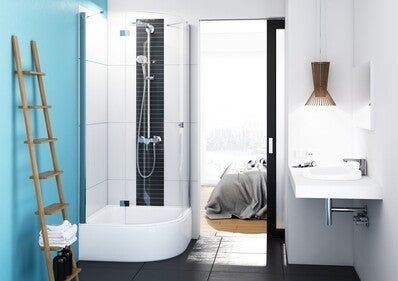 Brodzik do kabiny prysznicowej półokrągły Schedpol Dafne 90 x 90 x 35 cm biały 1