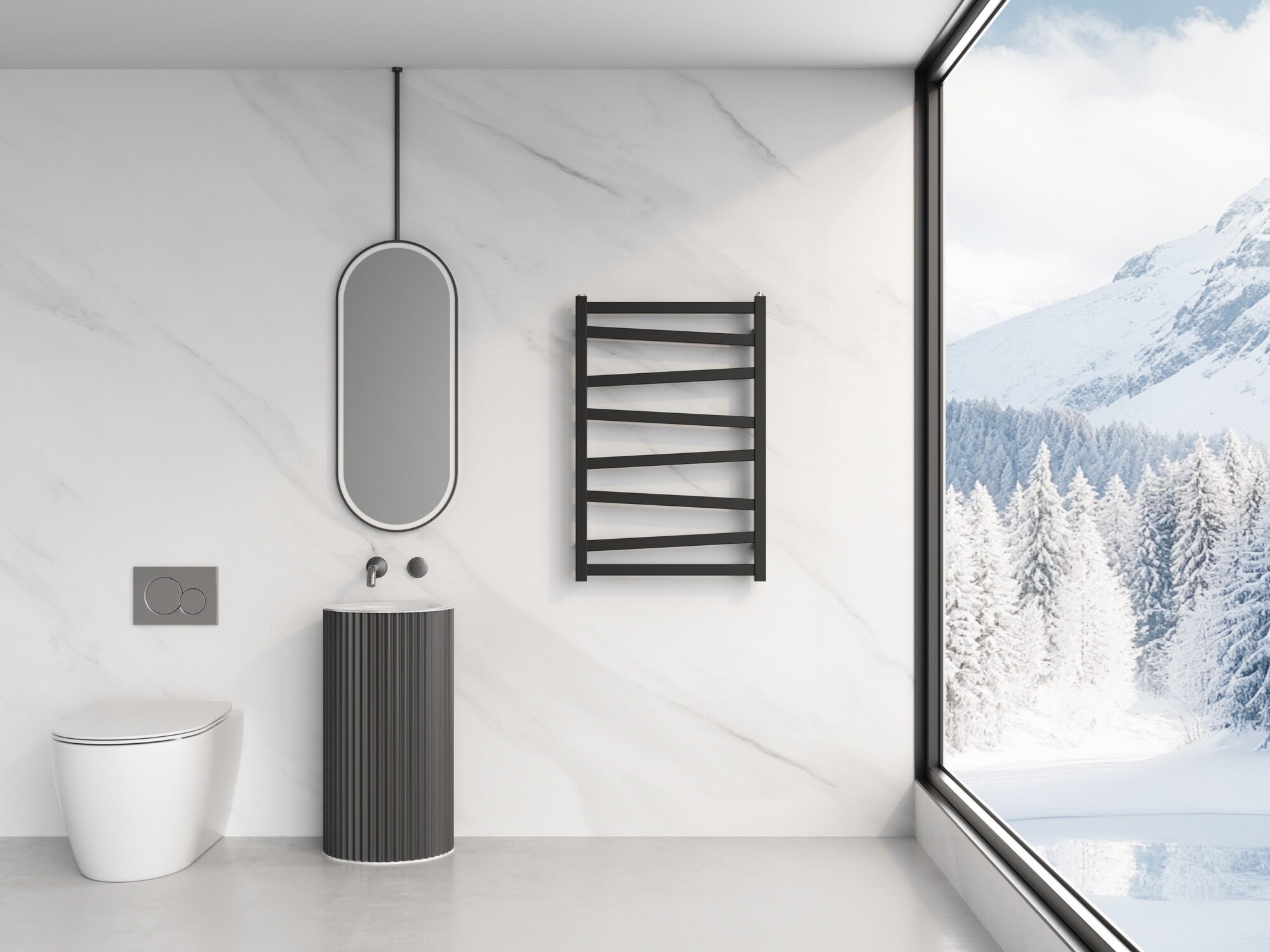 Grzejnik łazienkowy CYRKON 750X500 396W czarny 2