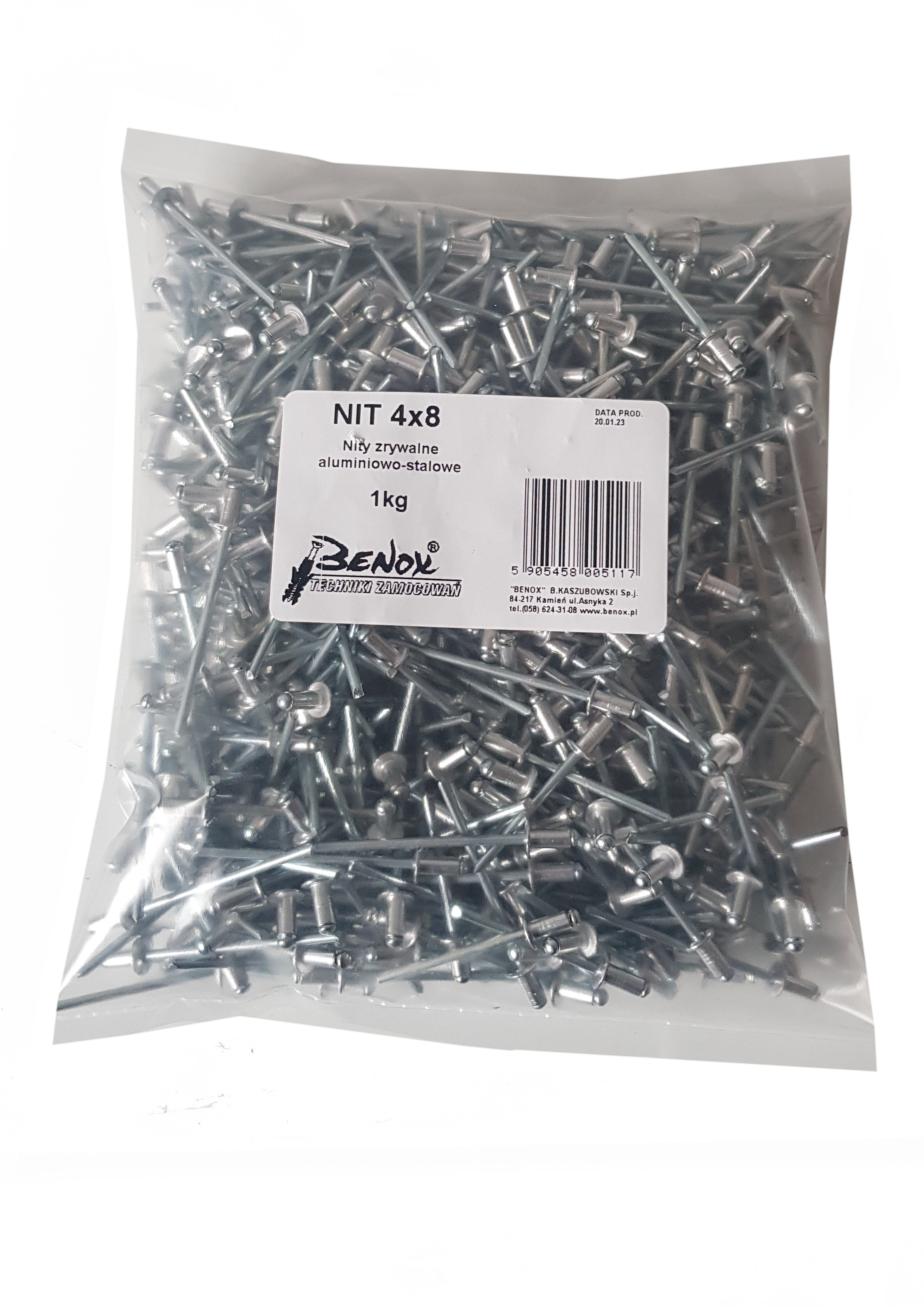 Nity zrywalne aluminiowe 4x8 mm (5 kg.) 1
