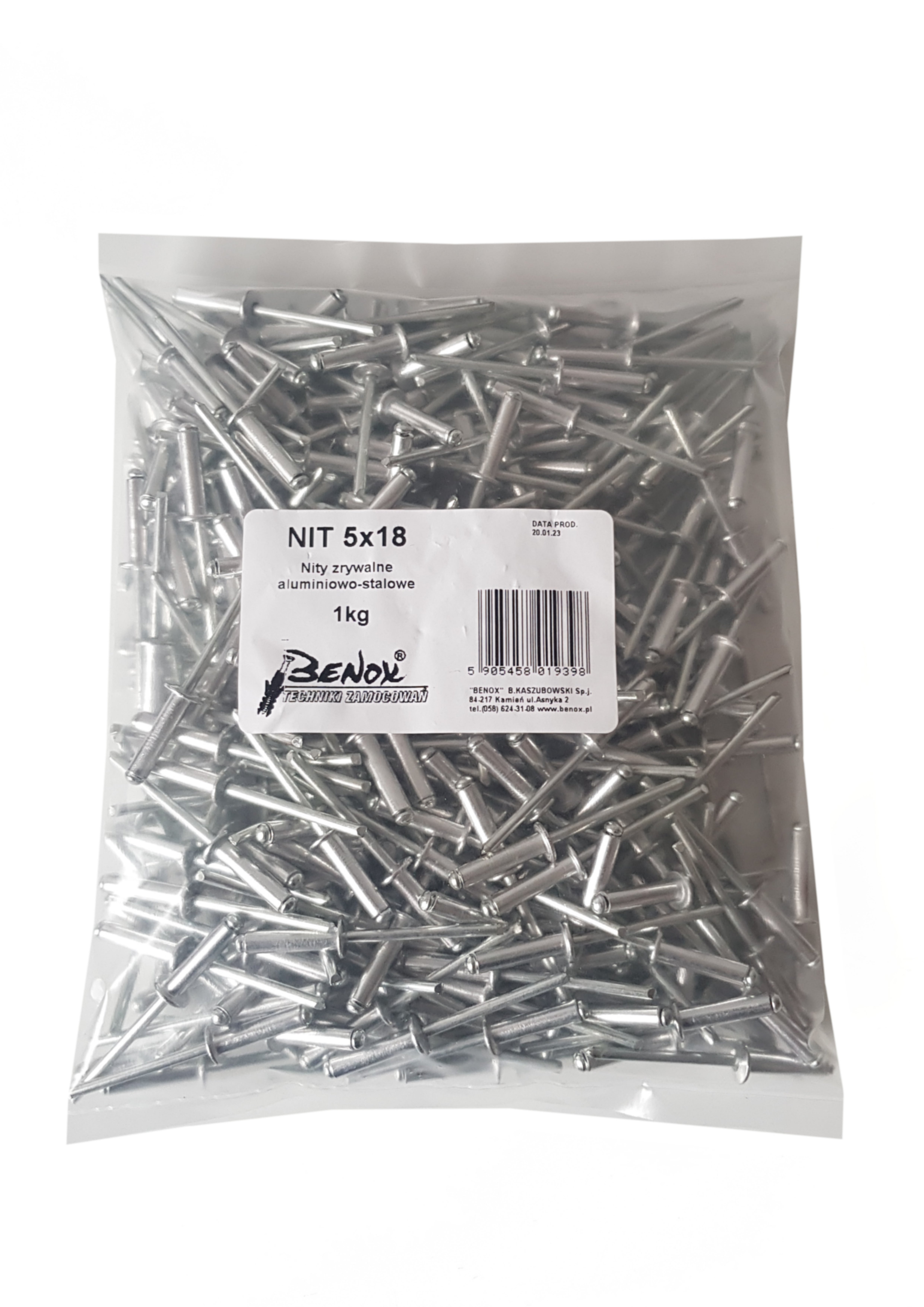 Nity zrywalne aluminiowe 5x18 mm (5 kg.) 1
