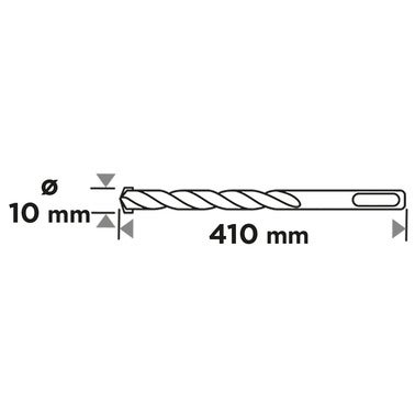 Wiertło do betonu SDS Plus z podwójną spiralą 10 x 410 mm 56T120 GRAPHITE 3