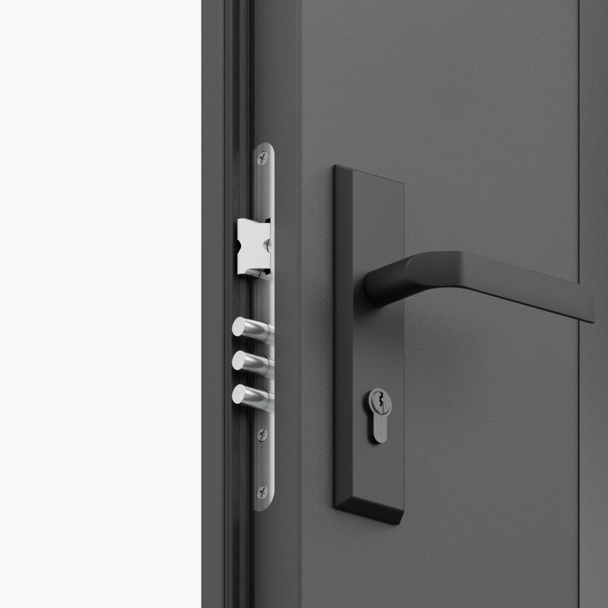 Drzwi stalowe WIEN szklone antracyt 90 prawe 2