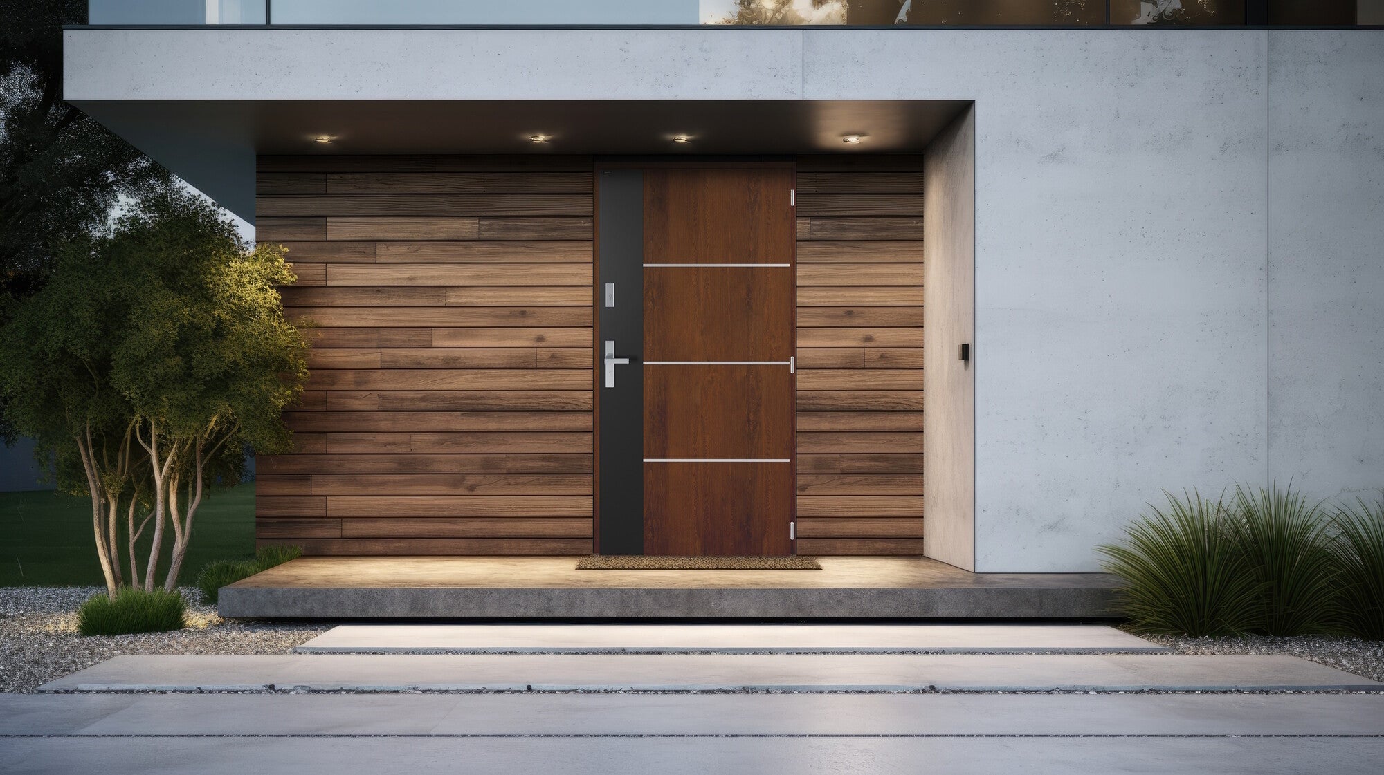 Drzwi zewnętrzne Nex Solid orzech 90 prawe 1