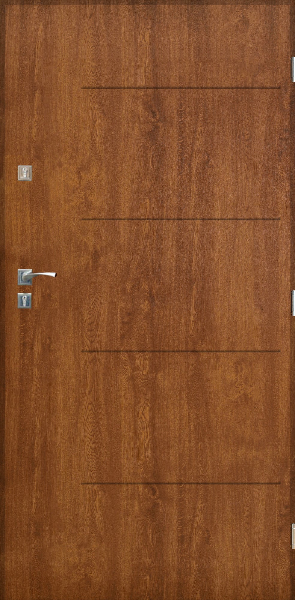 Drzwi zewnętrzne pełne Lublin 80 cm prawe złoty dąb 0