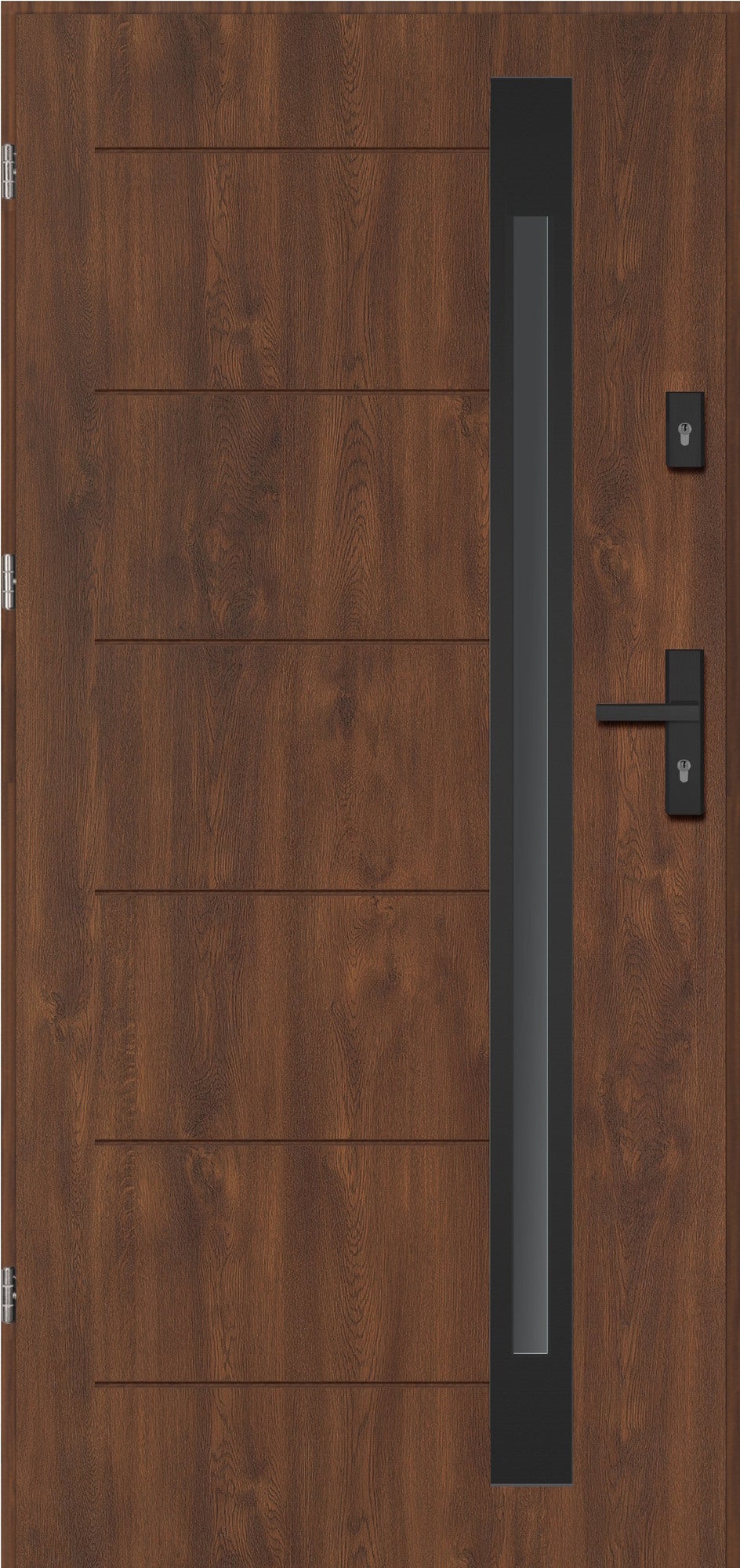 Drzwi zewnętrzne Malmo Antisol Black orzech 90 lewe 1
