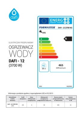 Elektryczny ogrzewacz wody Dafi 3,7 kW nadumywalkowy 2