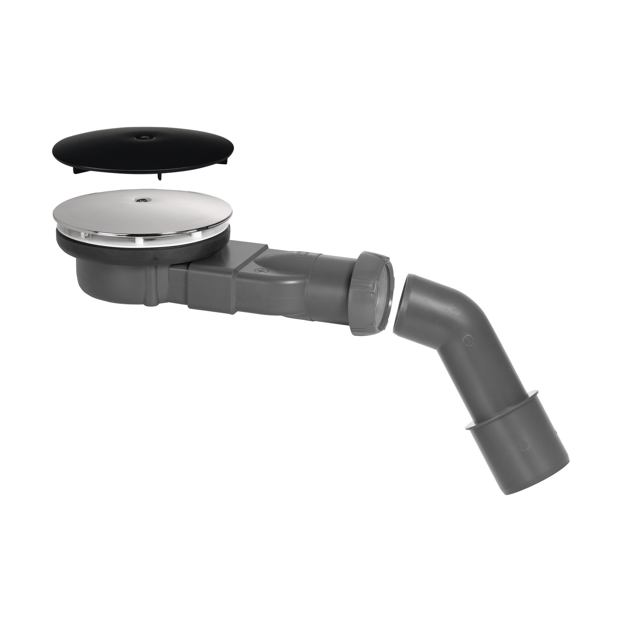 Odpływ brodzikowy Slim fi 90 mm, z dwoma grzybkami chrom i czarnym