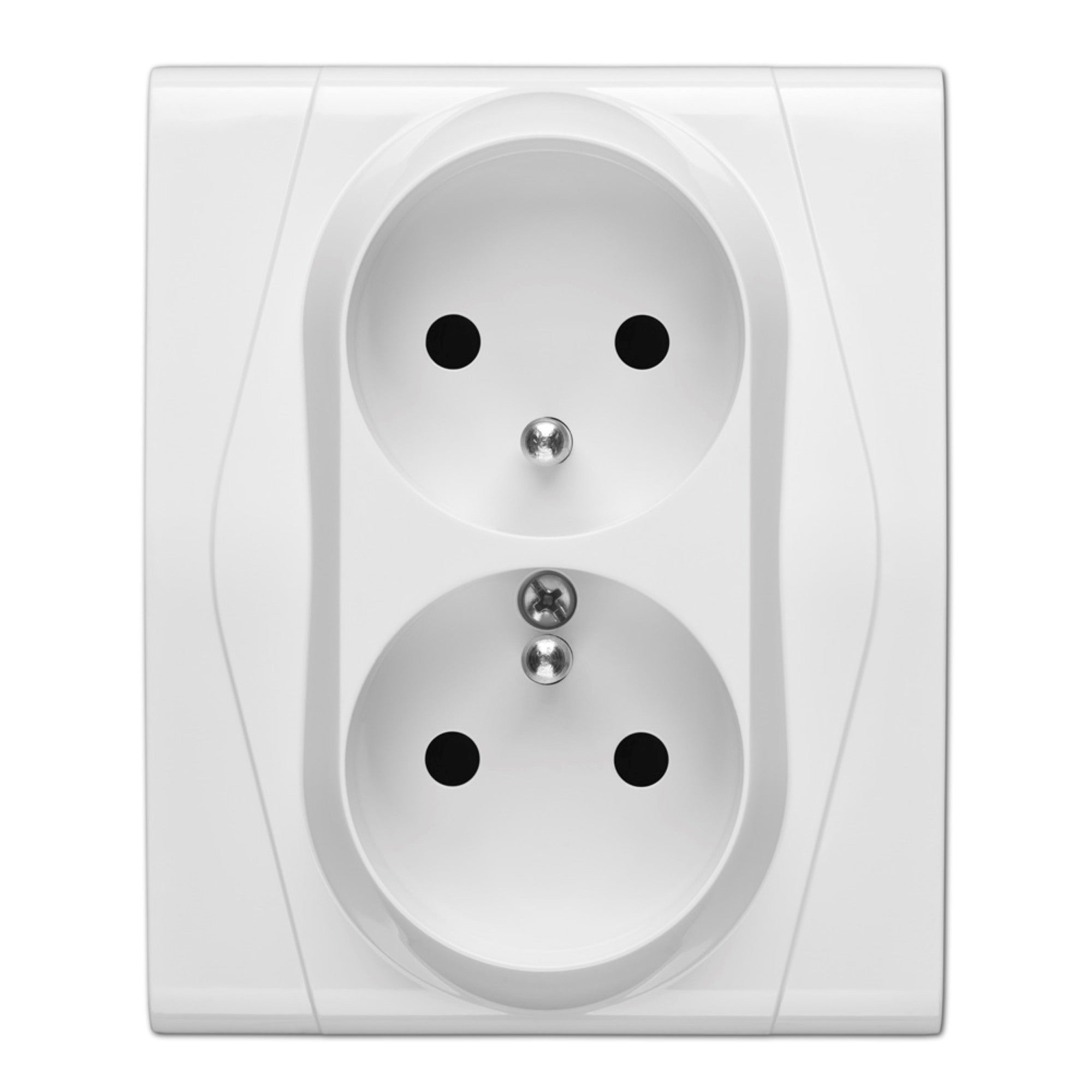 Festa biały gniazdo podwójne z uziemieniem