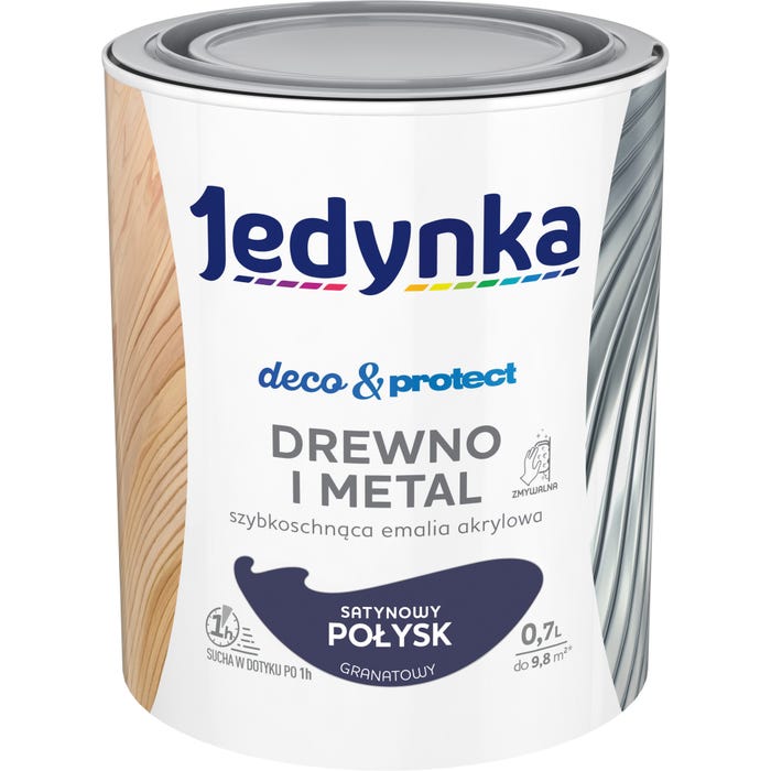 Farba Jedynka Deco&Protect satynowa granatowy 0,7l