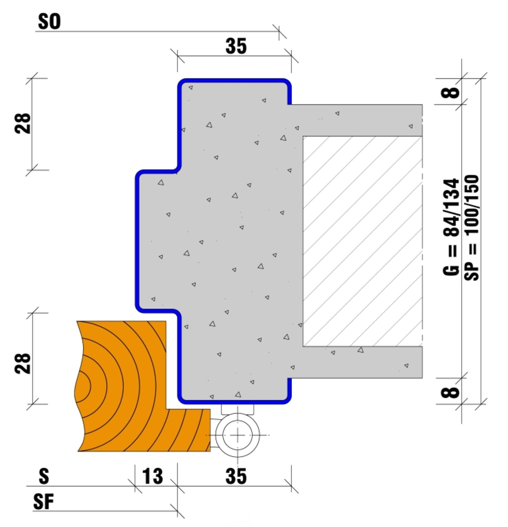 Ościeżnica stalowa uniwersalna FD1Z 80 L/P 1