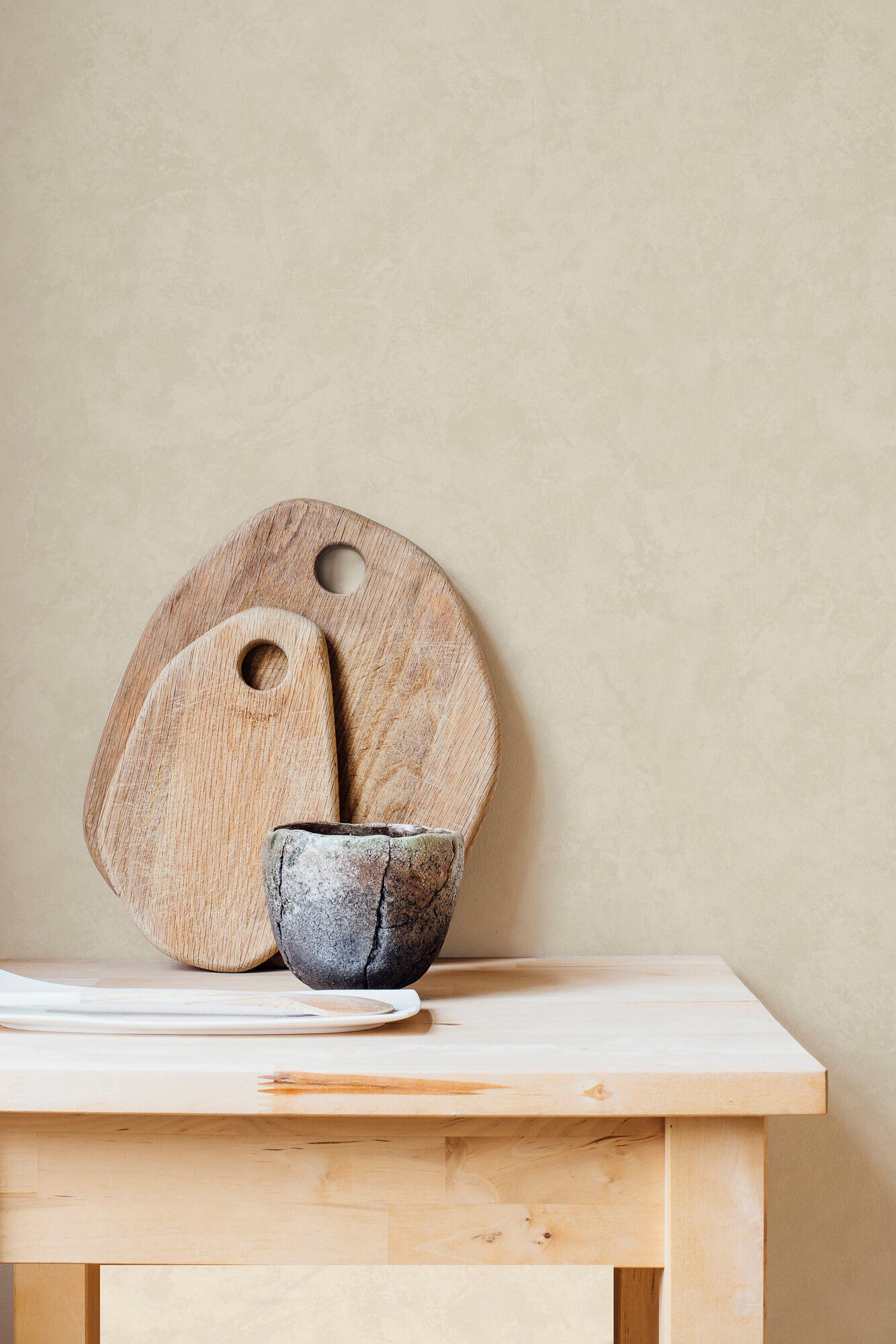 Tapeta winylowa na fizelinie balek - beżowy loft 1