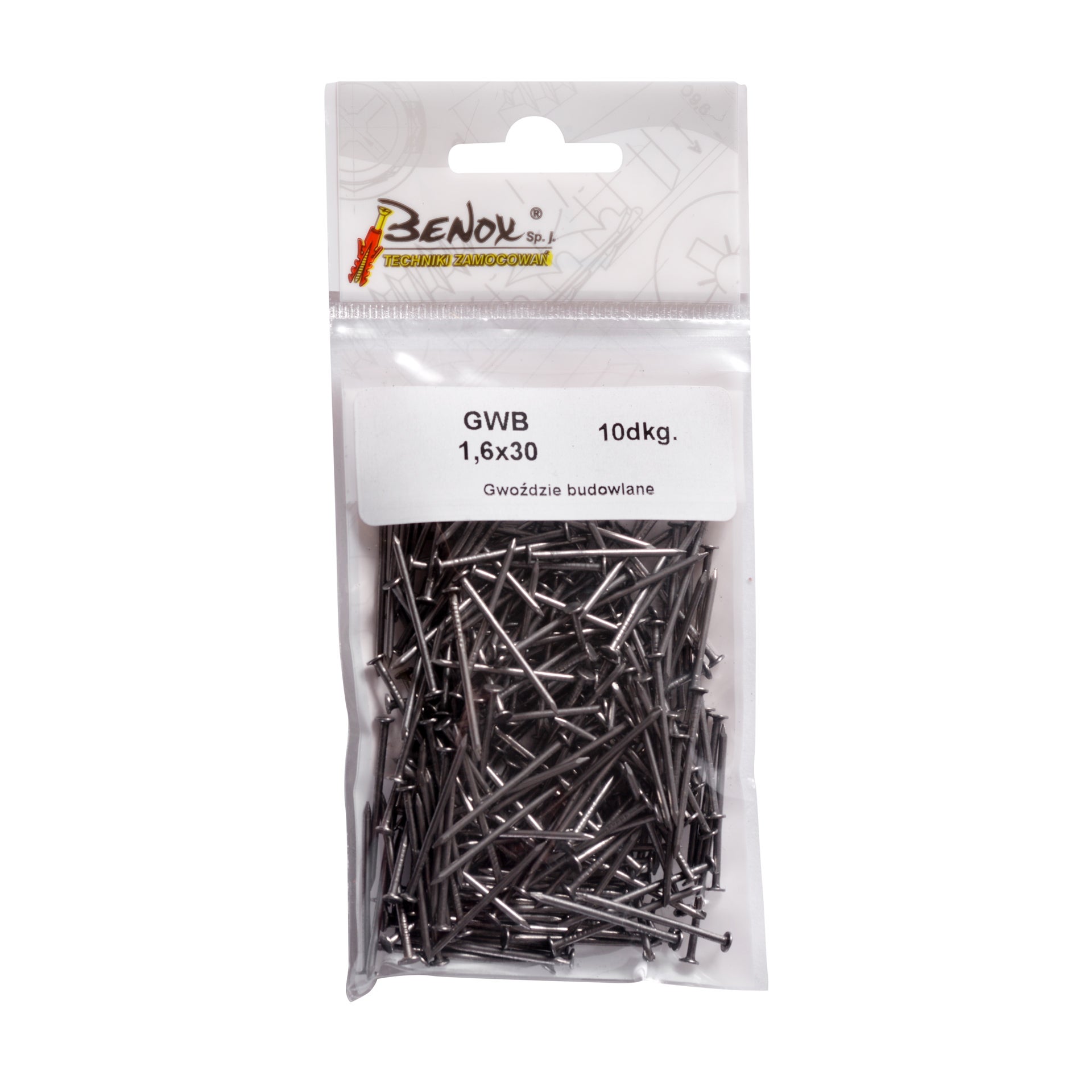 Gwóźdź budowlany 1.6x30 mm (10 dkg.) 1